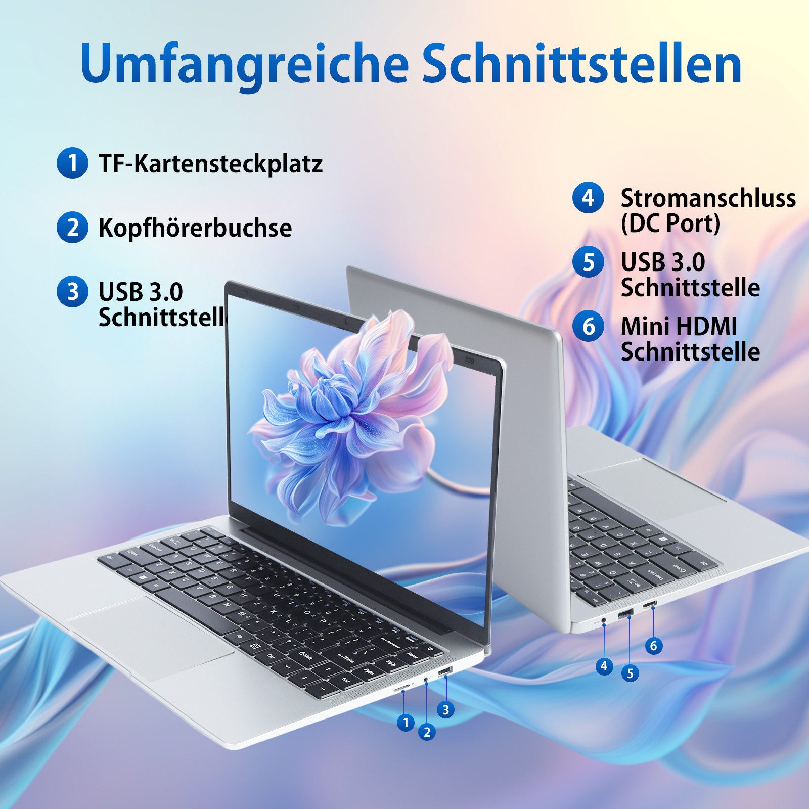 LONGEVINCE 14 Zoll Laptop, 8 GB RAM, Ultrabook Notebook (Intel, 238 GB SSD, 1920 x 1080 IPS, Celeron N4120, Windows 11)