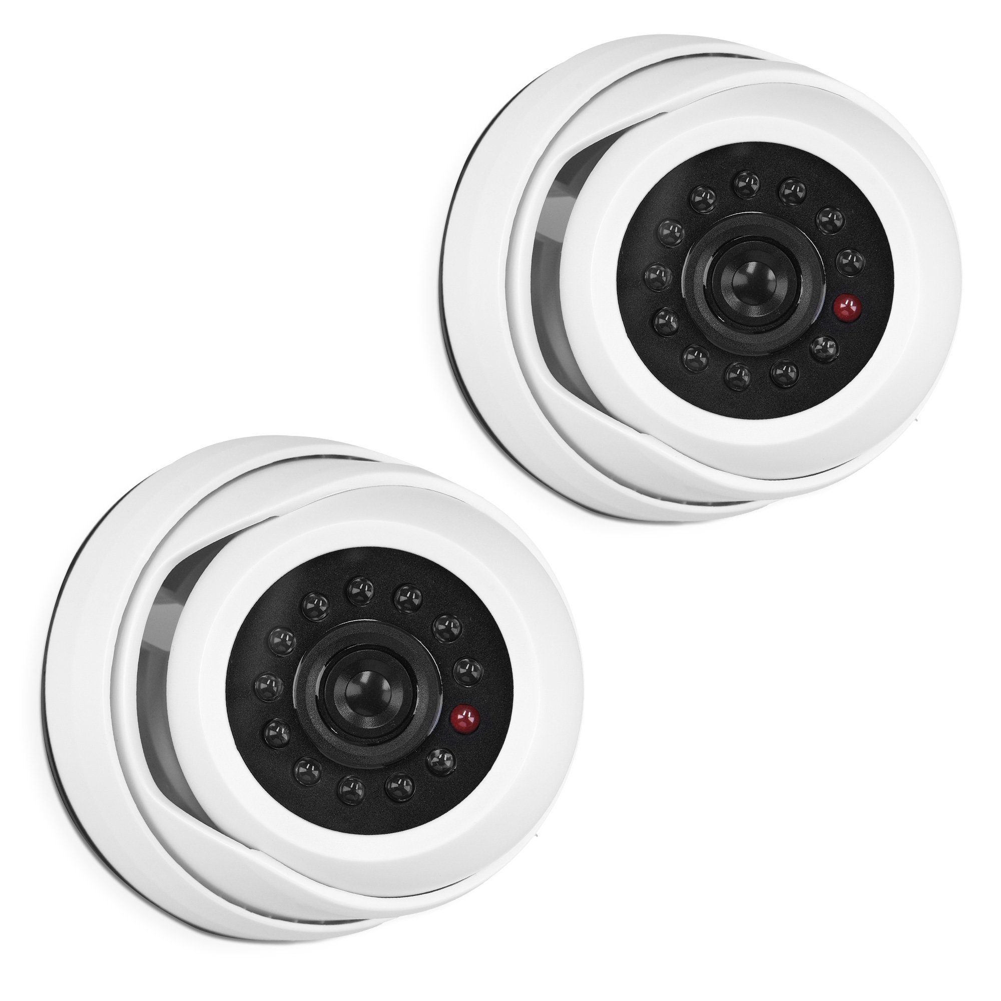 Überwachungskamera 2x Dummy Kamera für Deckenunterbau - LED Licht - Dome Attrappe