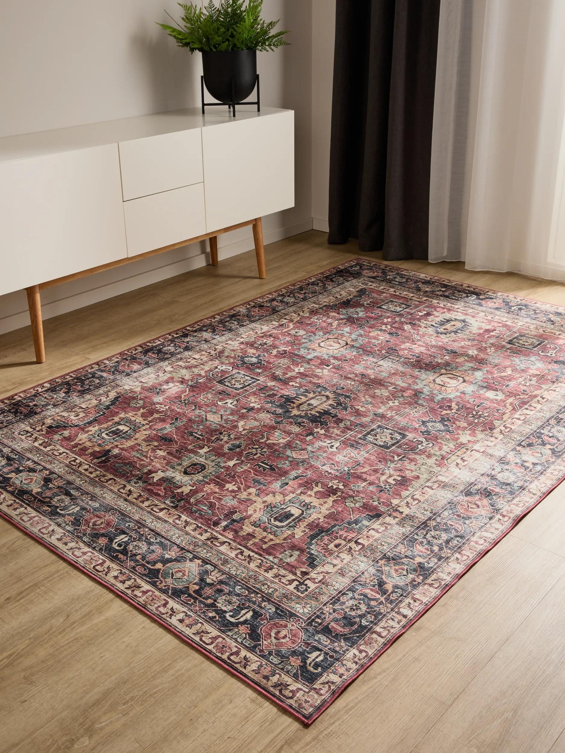 benuta Teppich George, rechteckig, Höhe: 5 mm, Vintage-Look, Kurzflor, Teppich Wohnzimmer, Schlafzimmer, Waschbar