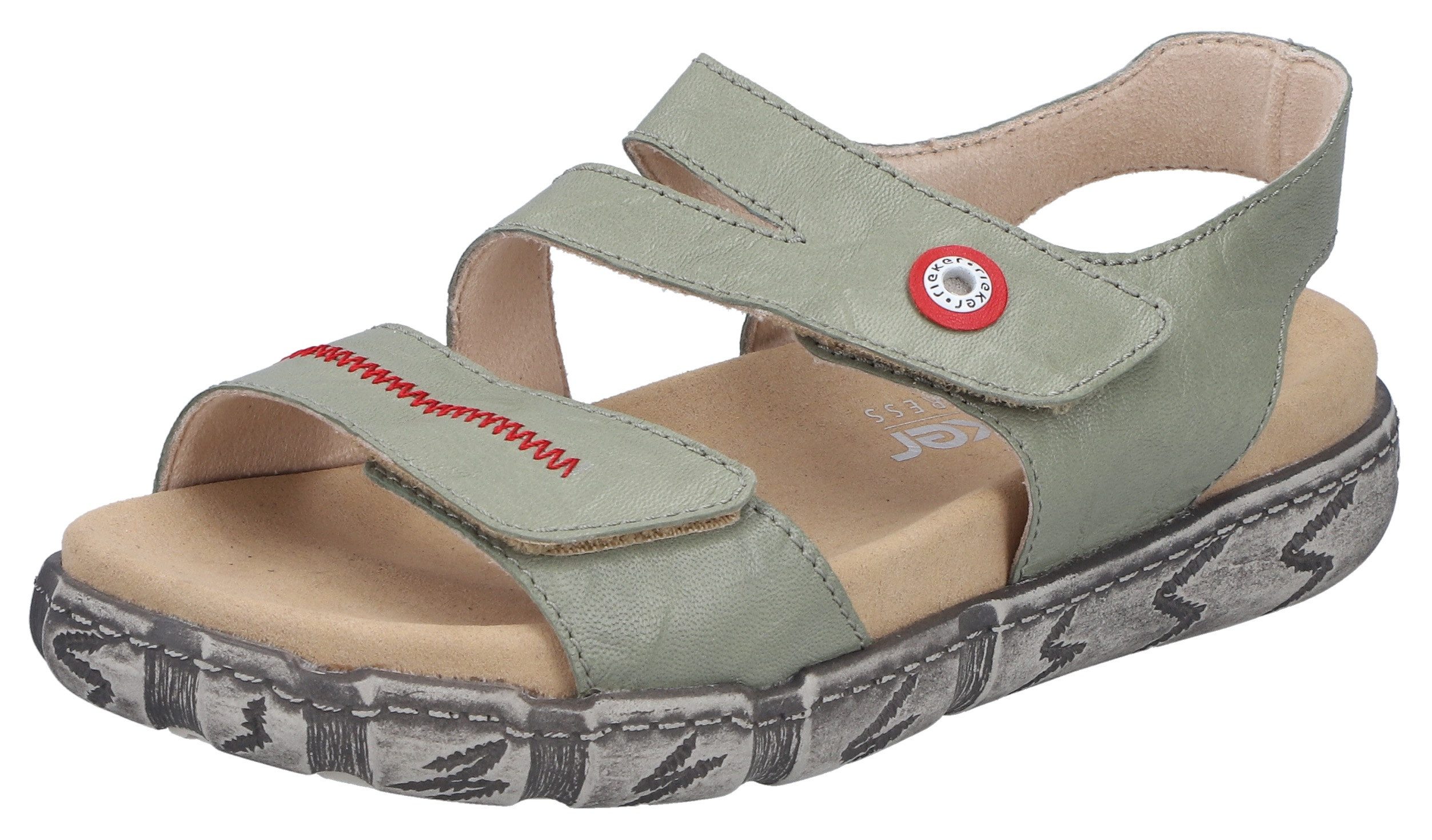 Rieker Sandale Sommerschuh, Klettsandale mit Ziernaht