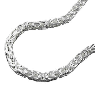 Schmuck Krone Silberkette 4mm Königskette Halskette Kette Collier 925 Silber 55cm Unisex