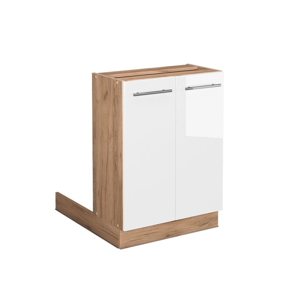 Vicco Unterschrank Fame-Line, Weiß Hochglanz/Goldkraft Eiche, günstig online kaufen