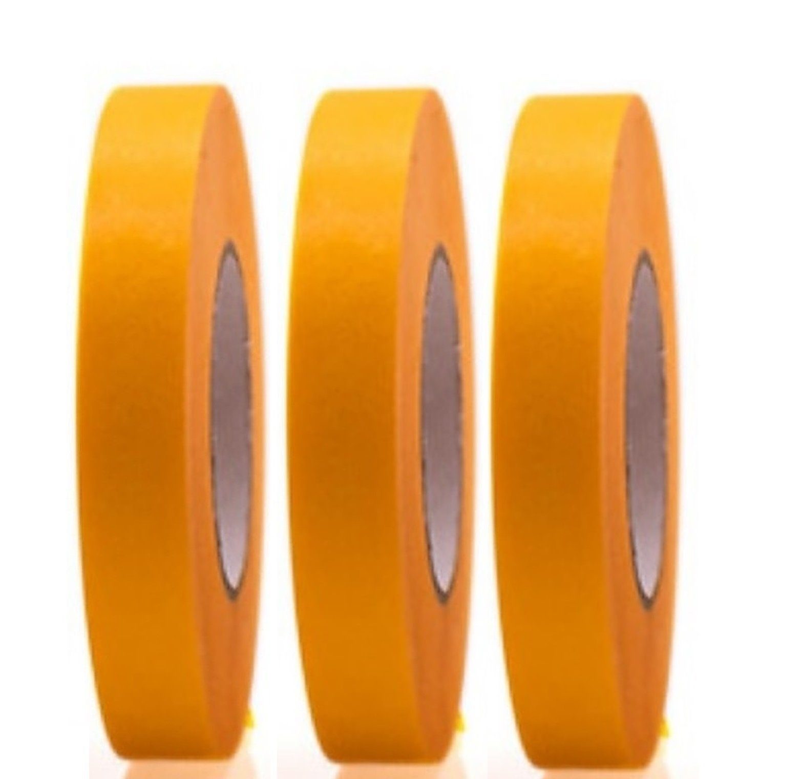 BAYLI Kreppband 3 Rollen Profi Goldband Klebeband 50 m x 20 mm - Malerband Gold Krepp