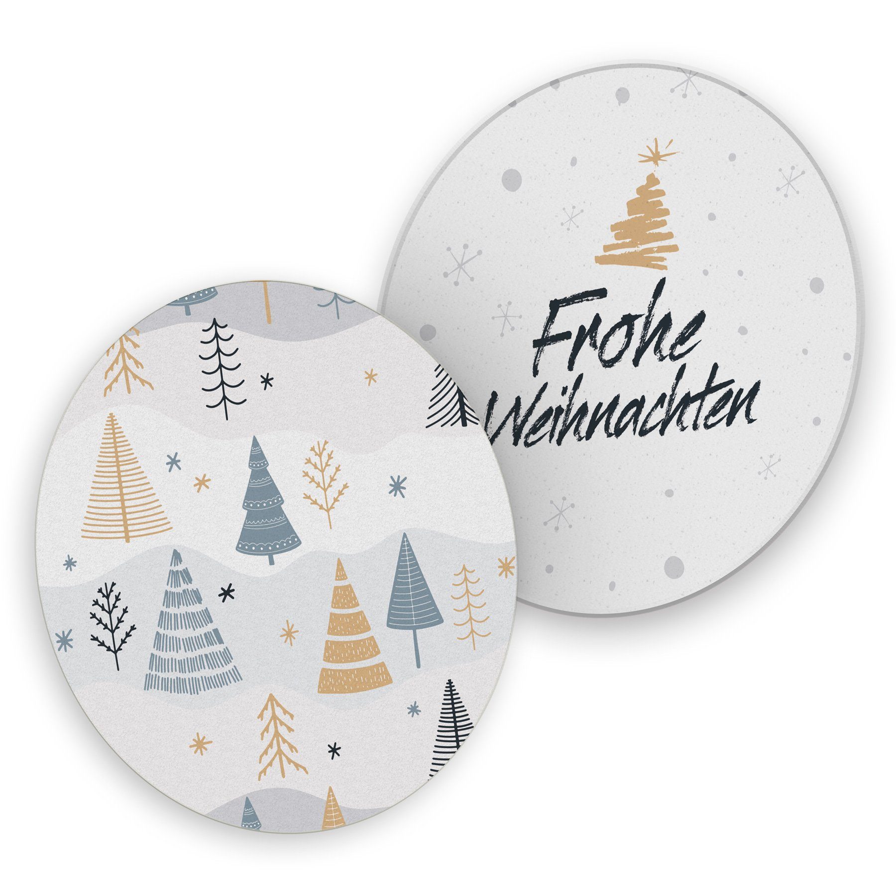 itenga Bierdeckel itenga 40x Bierdeckel Tannenbäume I Frohe Weihnachten I Untersetzer I