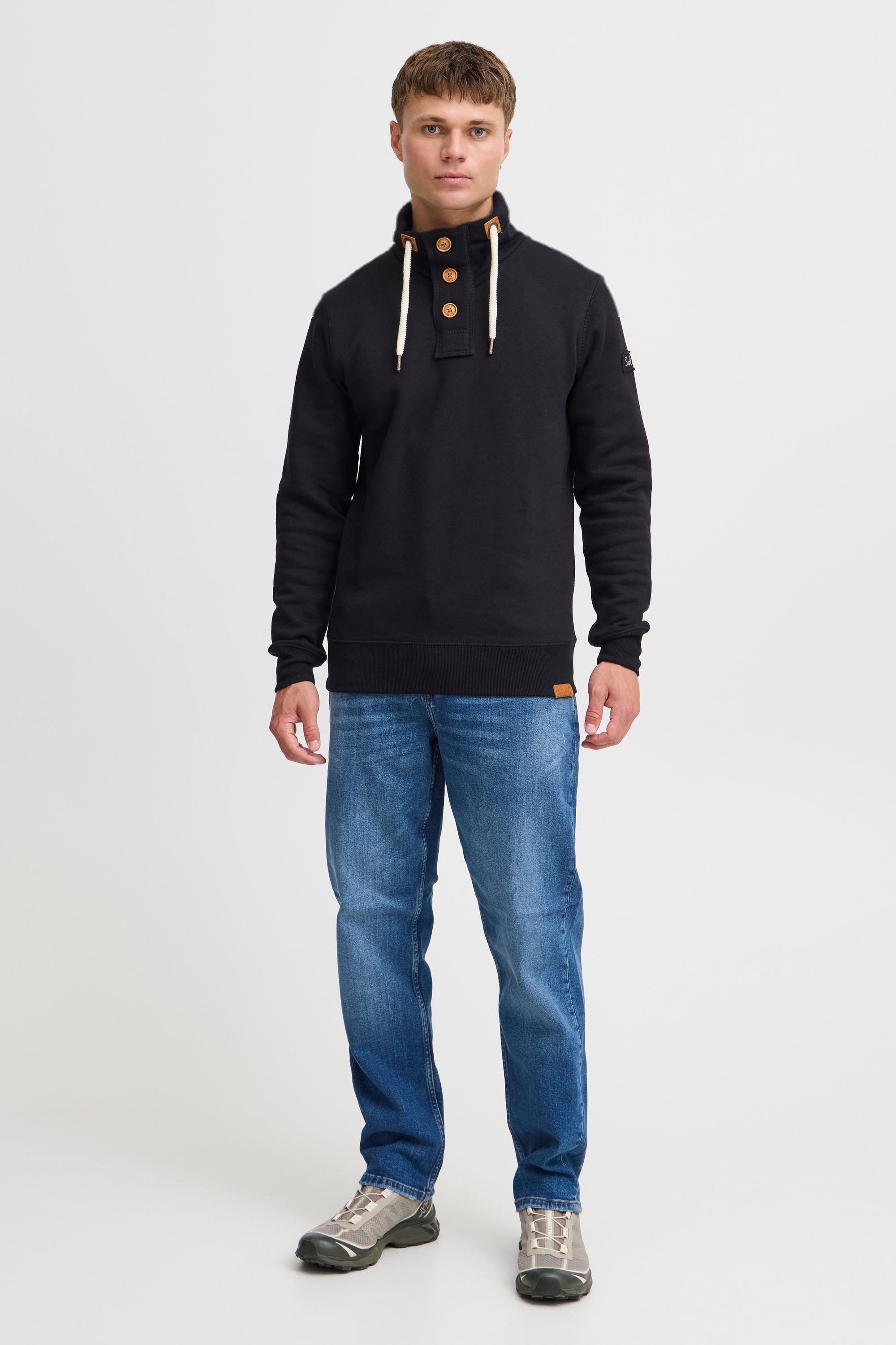 !Solid Stehkragenpullover SDTripTroyer Sweatpullover mit Knopfleiste
