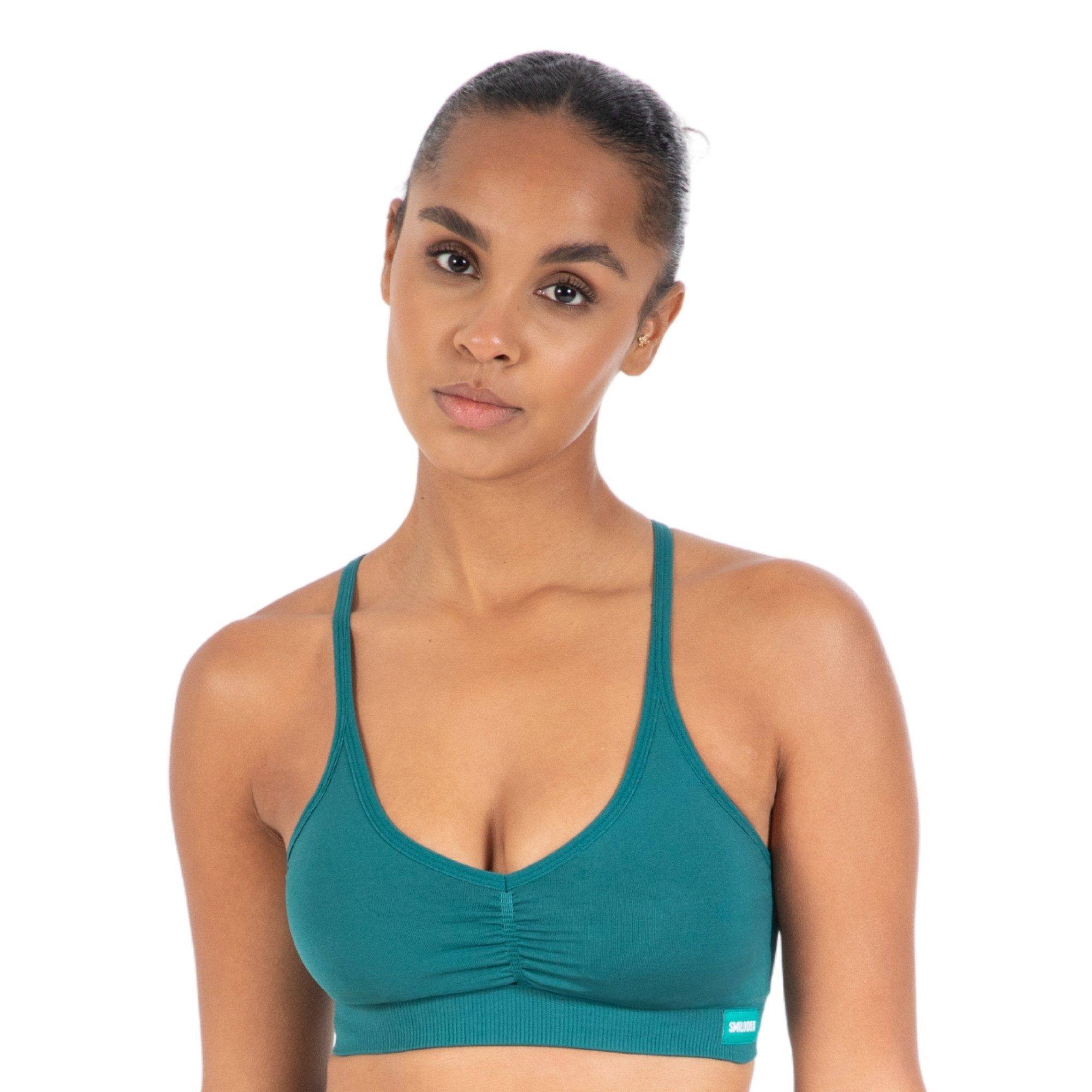 Smilodox Sport-BH Solid Scrunch Icon, Seamless Bra ohne Bügel mit verstellbaren Trägern Blickdichter Bustier Herausnehmbare Cups Shaped Fit Fitness Freizeit