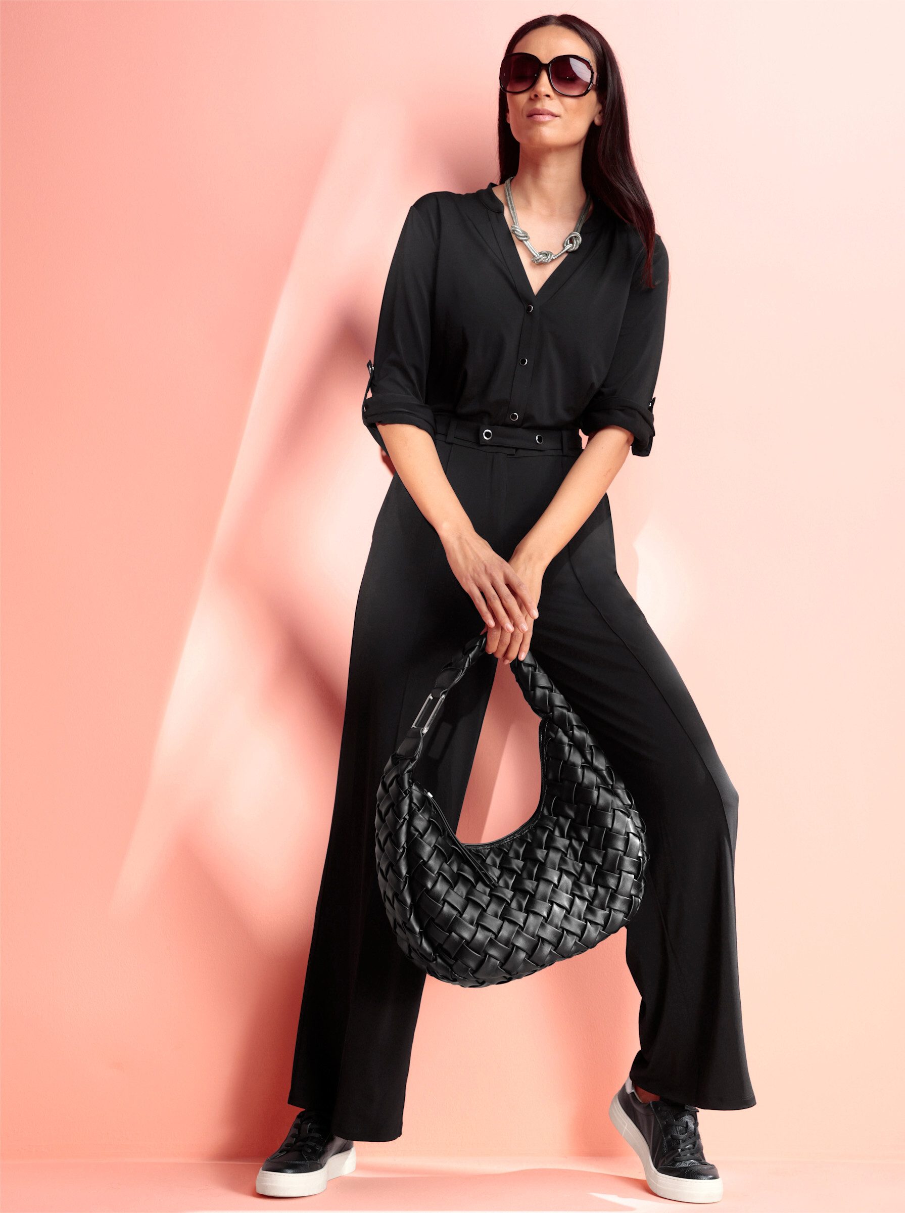 heine Jumpsuit Jumpsuit Langarm Innenbeinlänge ca. 77 cm