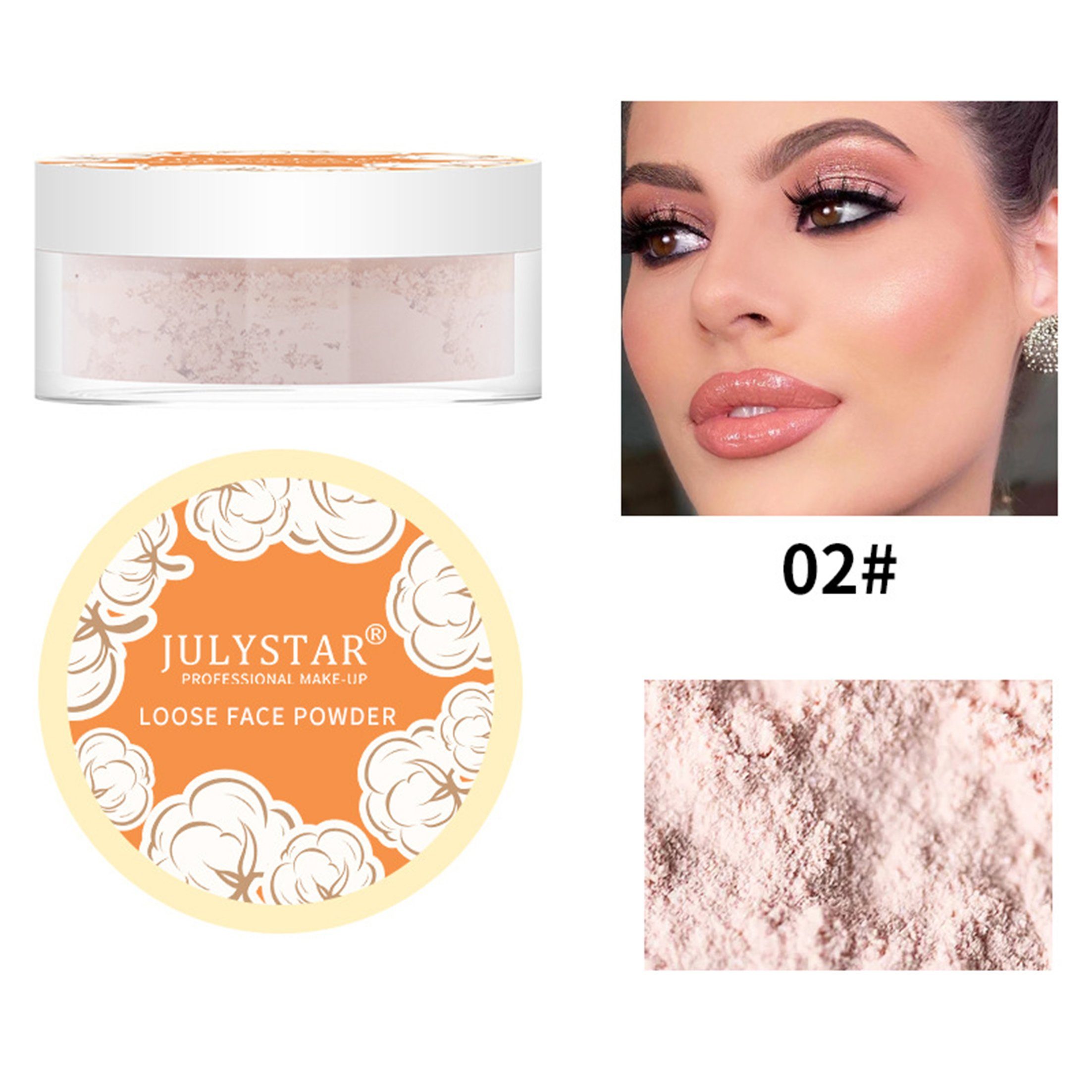 Scheiffy Puder Make-up-Fixierpuder,Ölkontrolliertes Abbindepulver,Puder makeup,2pcs, Lang anhaltendes Make-up,Wasserdicht und schweißfest