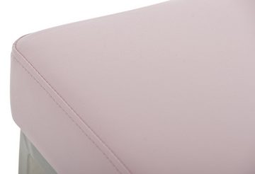 TPFLiving Barhocker Montana-E5 (mit Fußstütze und hochwertiger Polsterung - Hocker für Theke & Küche), Gestell Edelstahl - Thekenhocker - Sitzfläche: Kunstleder Pink