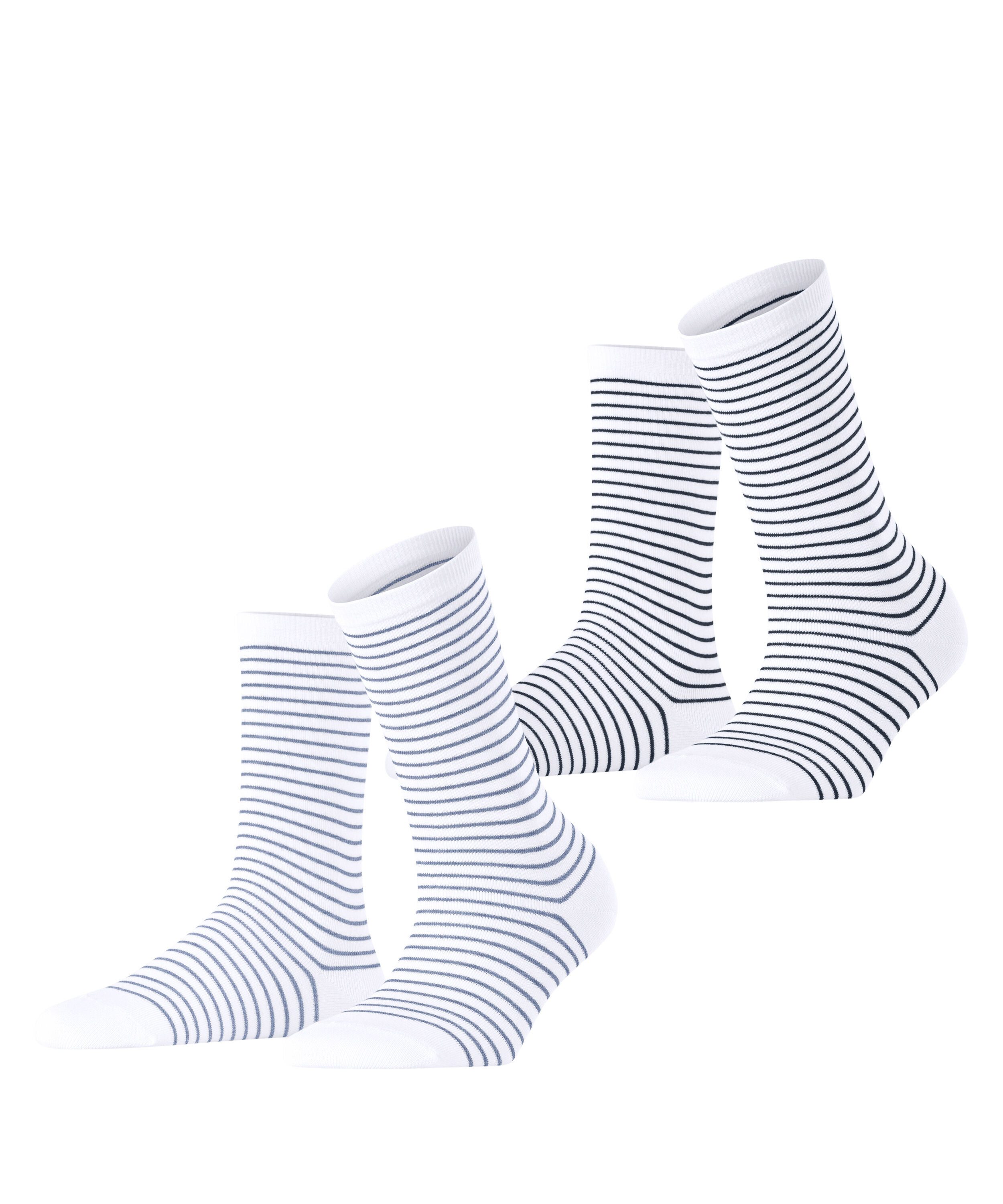 Esprit Socken Fine Line (2 Paar) geringelt, schmales Bündchen, Baumwoll-Mix