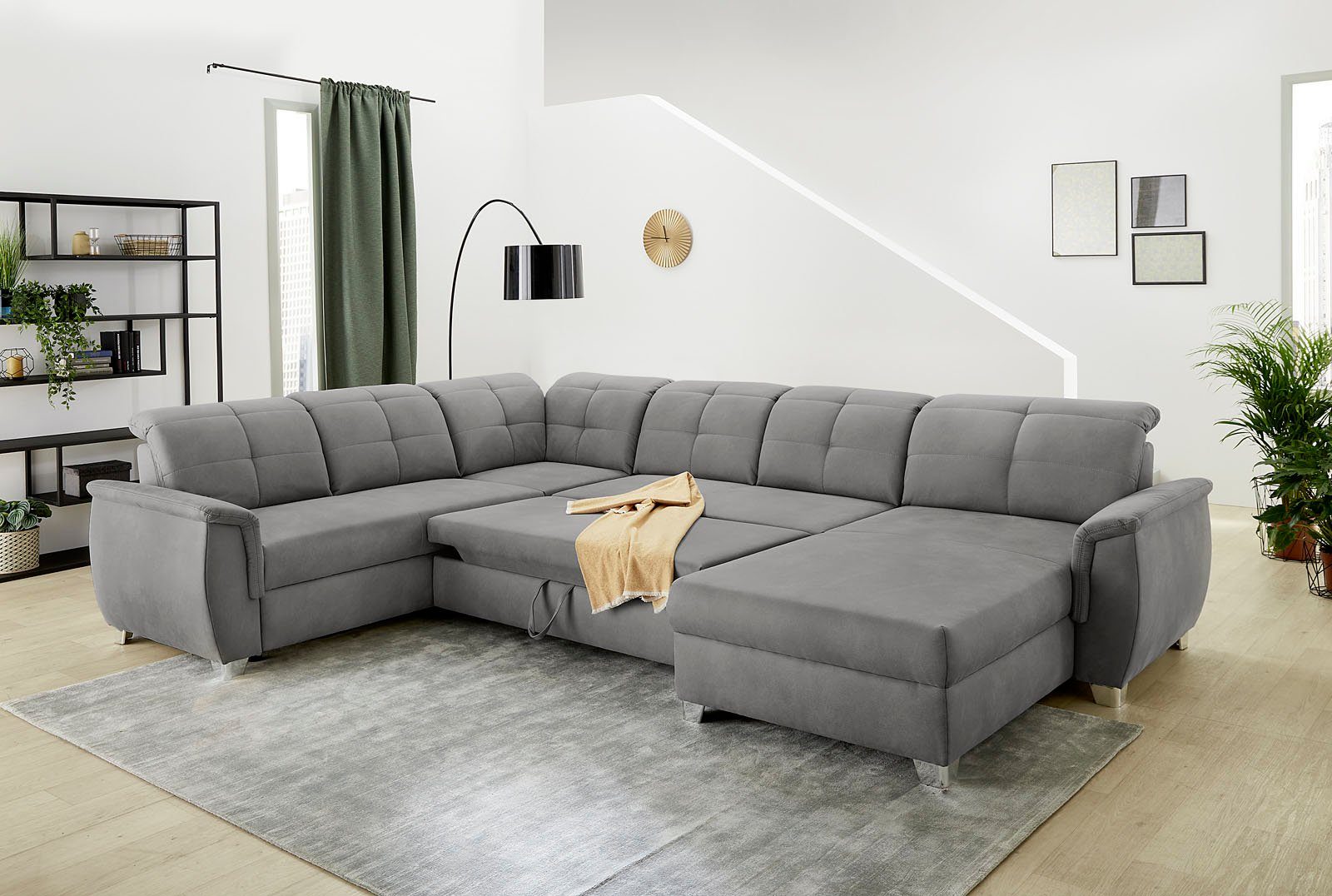 Relaxfunktion Bett- und grau mit grau | Wohnlandschaft Livorno, Kopfteilen, verstellbaren individuell Gruppe 7 Jockenhöfer