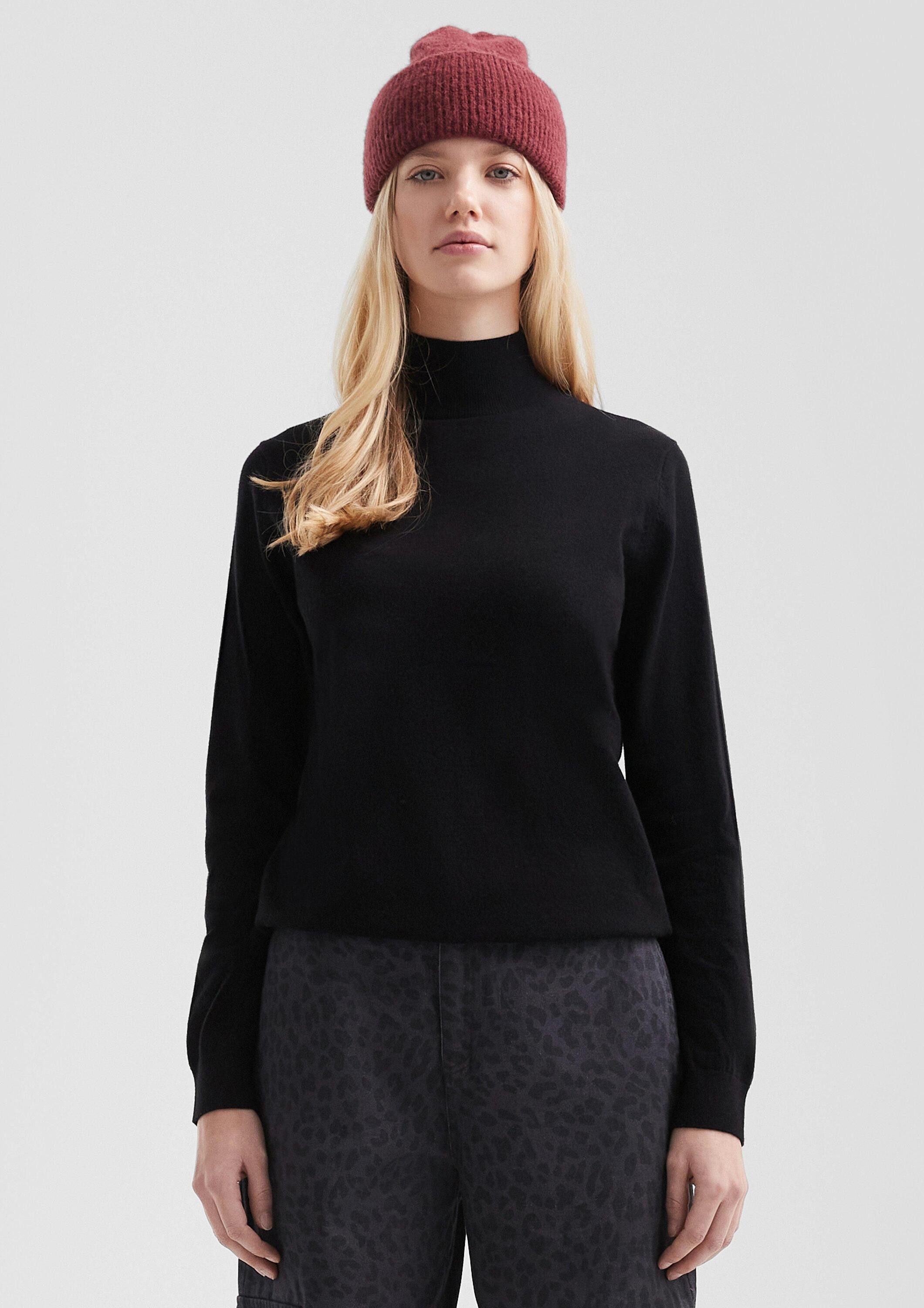 QS Longpullover Strickpullover Pullover mit Stehkragen aus Viskosemix günstig online kaufen