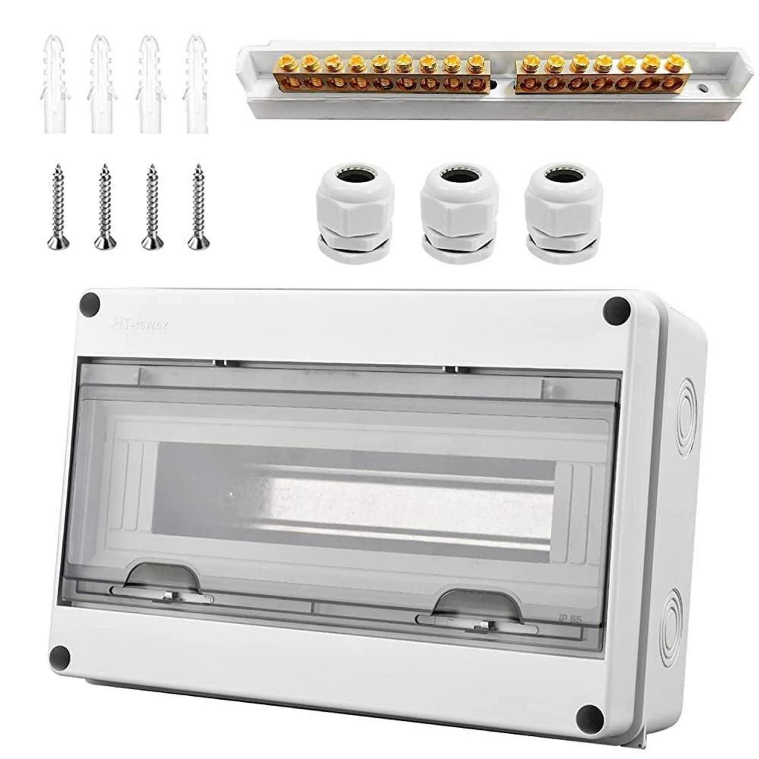 LuxusKollektion Schaltschrankschlüssel Sicherungskasten Aufputz IP65 1Reihig 15 Module 15 Modules