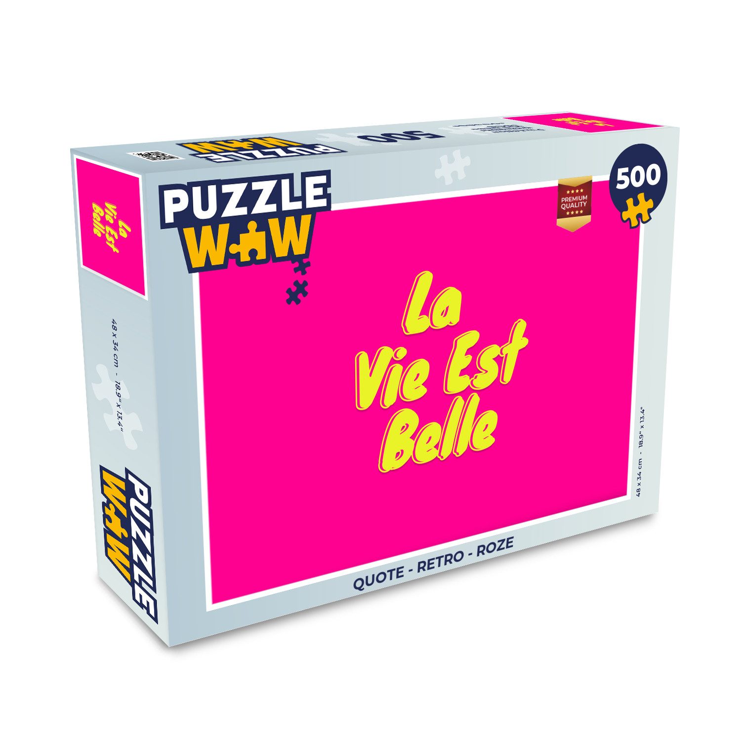 Puzzle Zitat - Retro - Rosa