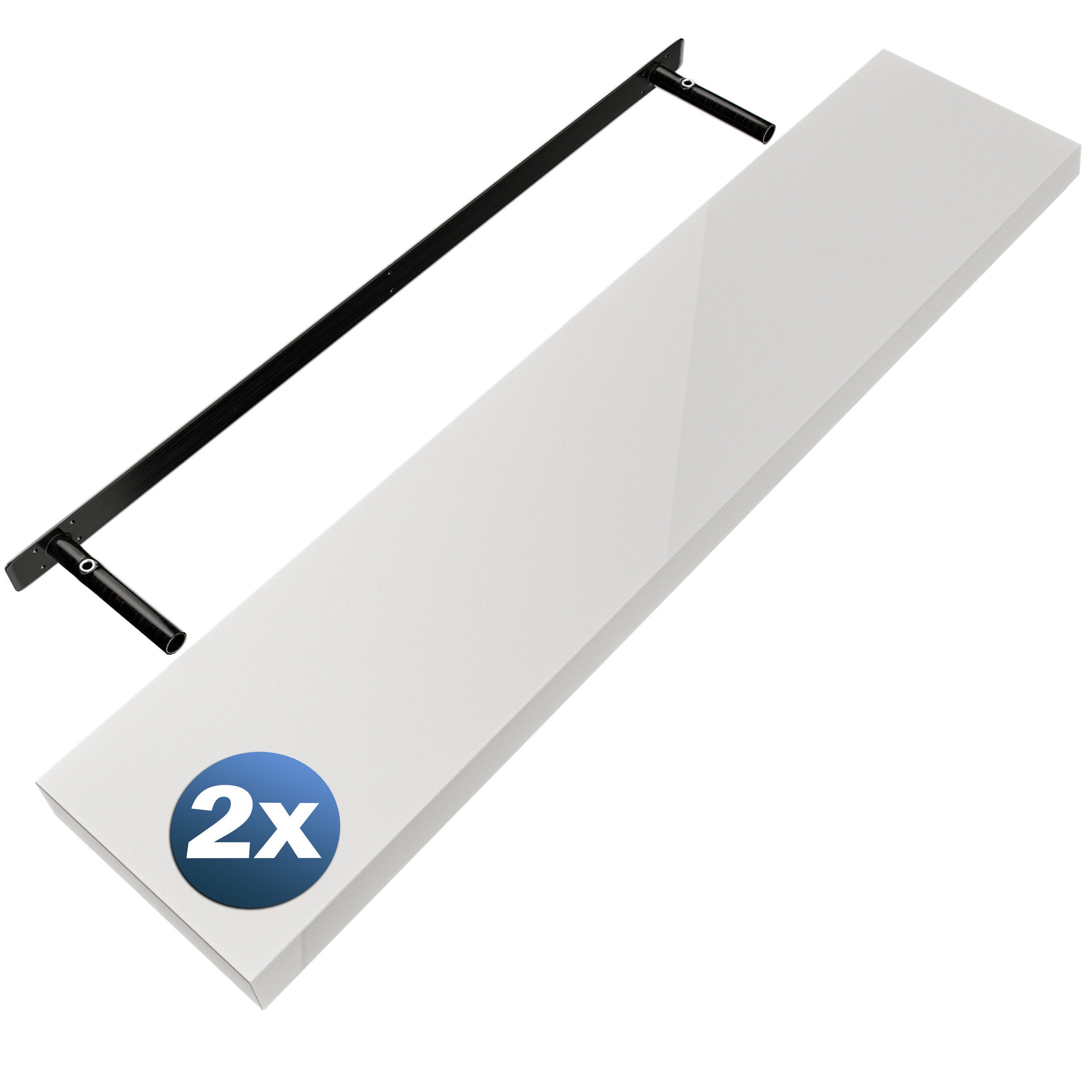 Casaria Wandregal, Weiß Hängeregal mit Halterung 15kg Tragkraft Küche Hochg günstig online kaufen