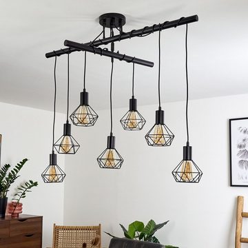 hofstein Pendelleuchte »Borio« längliche Deckenlampe aus Metall in schwarz, ohne Leuchtmittel, verstellbar, Höhe max. 155cm (verstellbar), E27