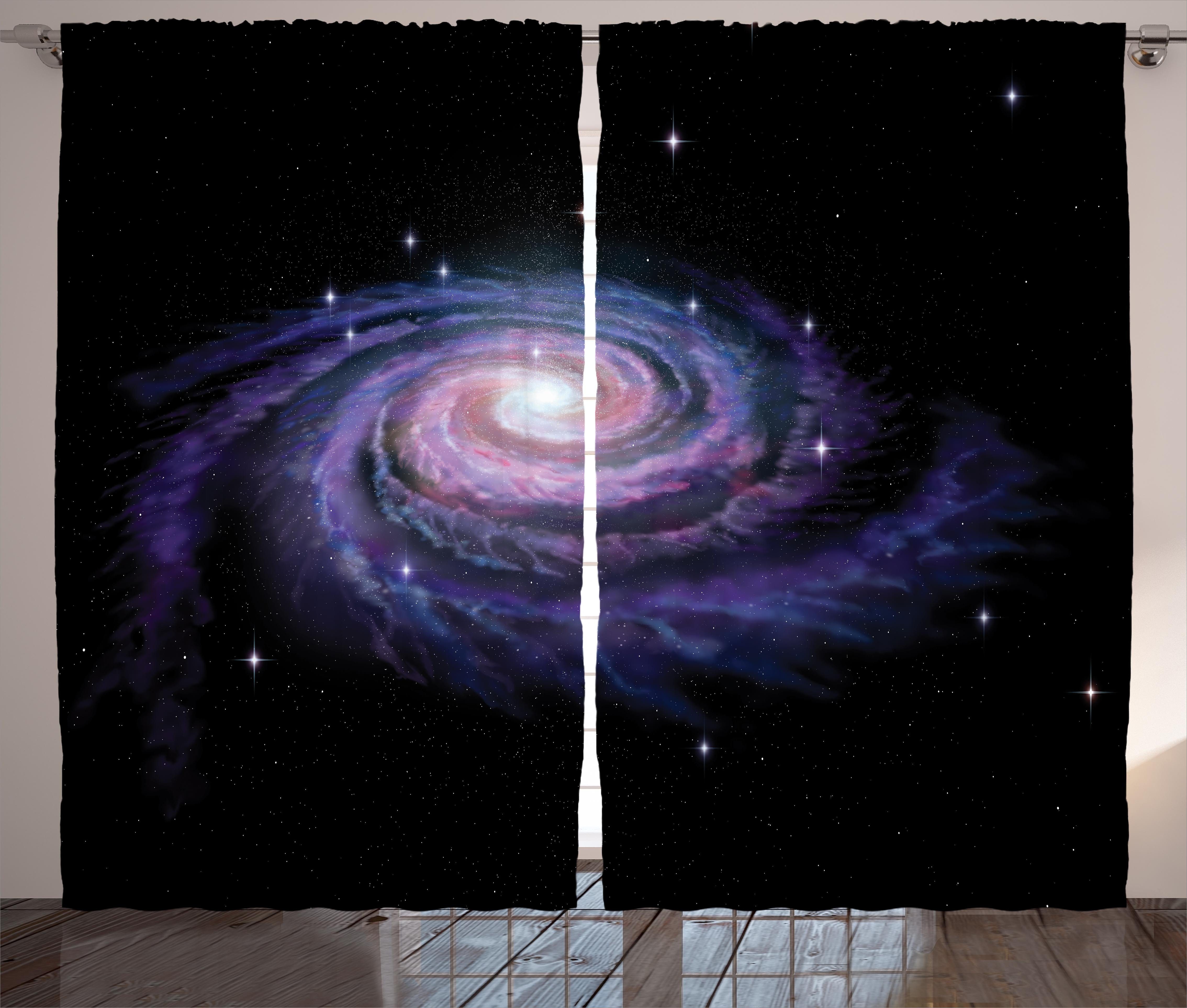 Galaxis Schlafzimmer Haken, Celestial Schlaufen mit Vorhang Kräuselband Staub Abakuhaus, und Galaxy Gardine