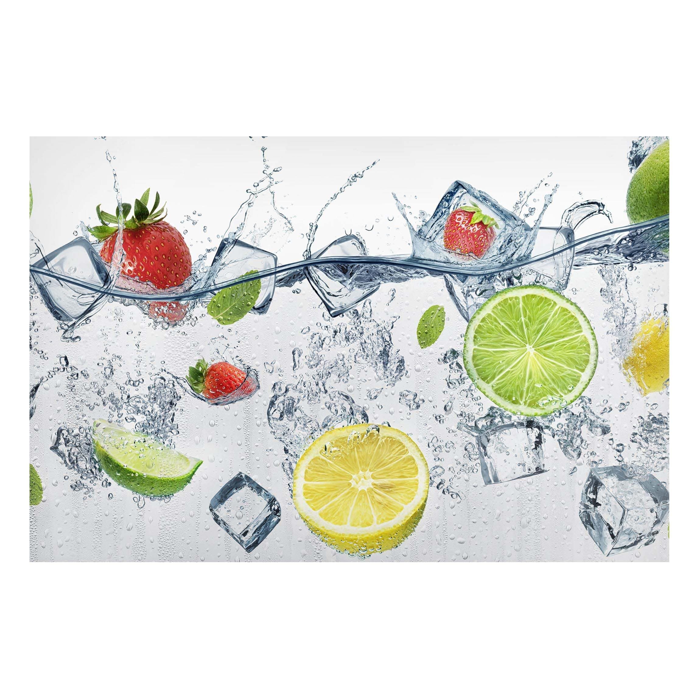 Bilderdepot24 Magnettafel Küche weiss Frucht Cocktail, (1-tlg., Magnetboard Pinnwand für die Wand - metallische Tafel für Magnete), Magnetwand groß mit Motiv modern Memoboard magnetisch Querformat