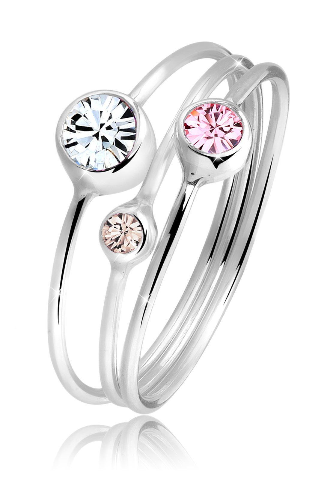 Elli Ring-Set Stapelring Set Kristalle 925 Silber, Ring Set günstig online kaufen