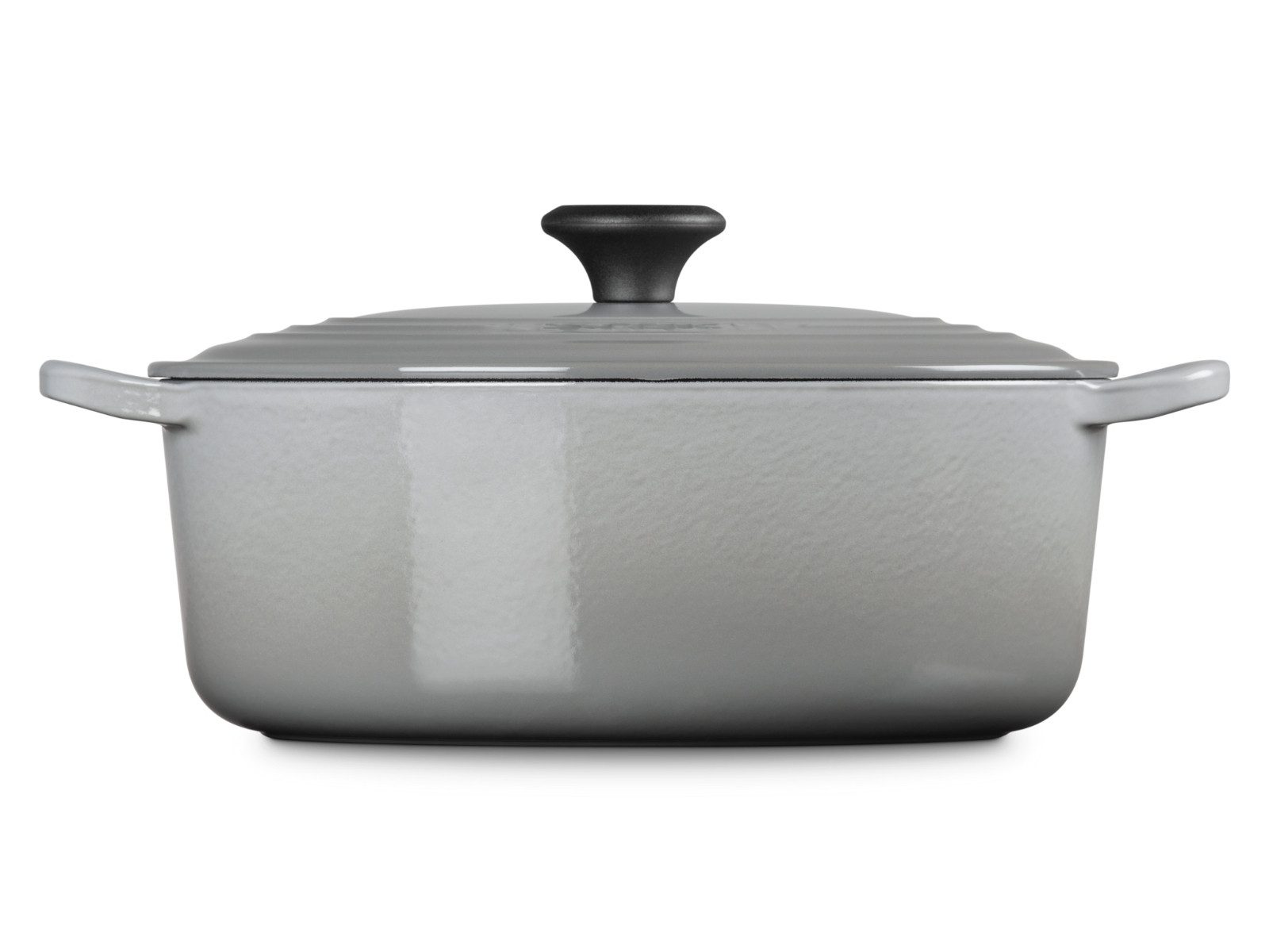 LE CREUSET Bräter Bräter Tradition oval perlgrau 29cm, Emailliertes Gusseisen