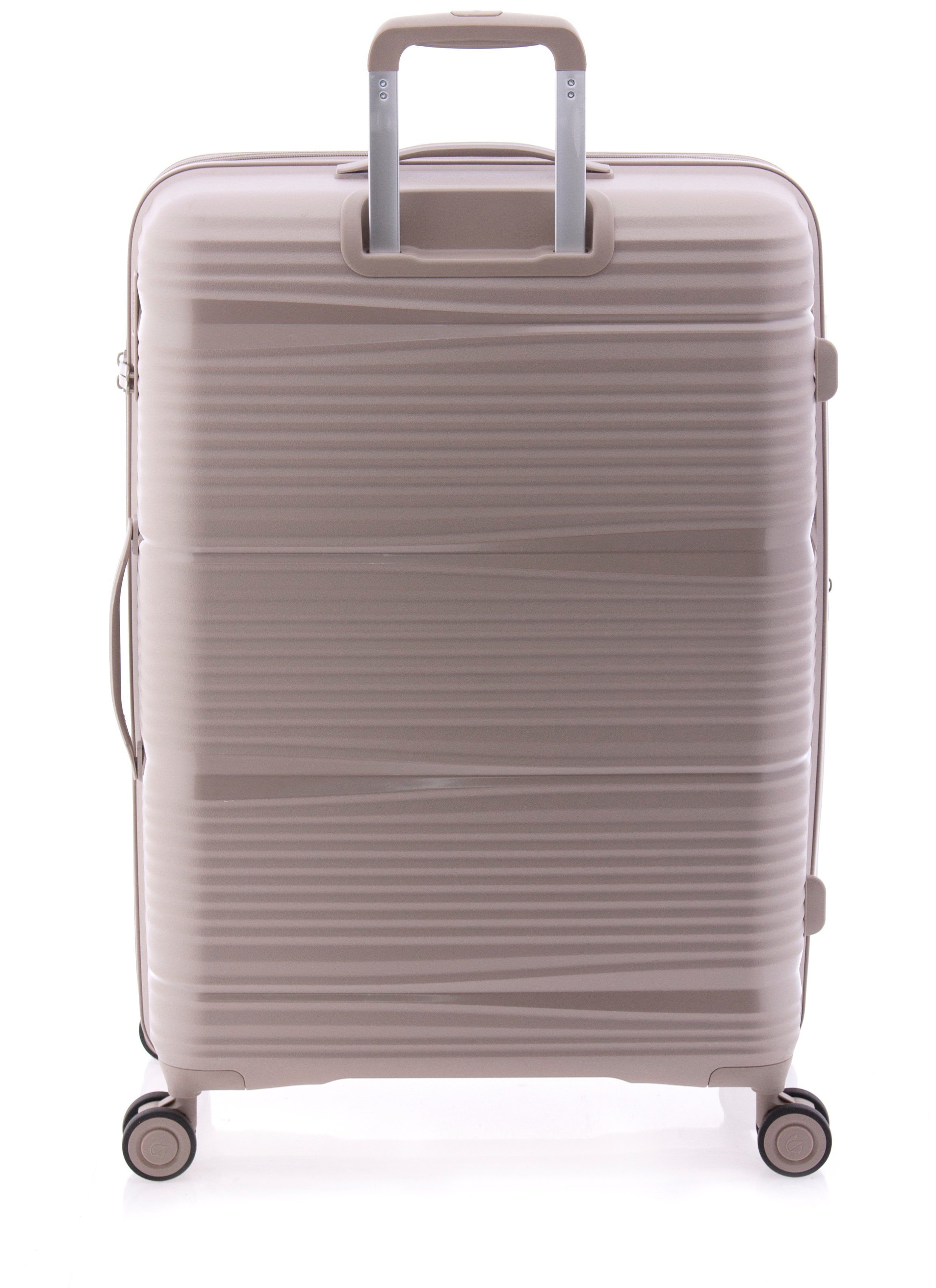 GLADIATOR Hartschalen-Trolley Koffer grün Polypropylen, beige schwarz, 4 blau, XL od Dehnfalte, 76 cm, TSA-Schloss, - Rollen