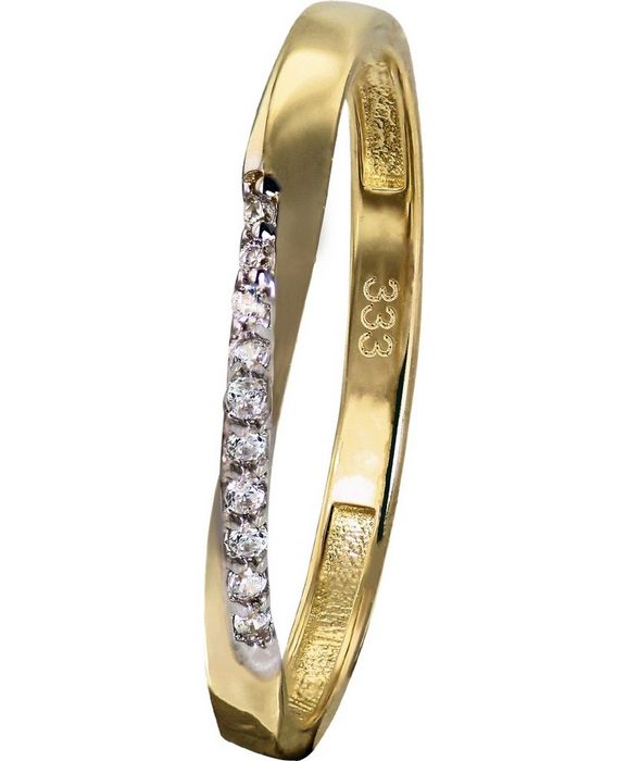 GoldDream Goldring GoldDream Gold Ring Gr.54 Swing Zirkonia (Fingerring) Damen Ring Swing aus 333 Gelbgold - 8 Karat Farbe: gold weiß