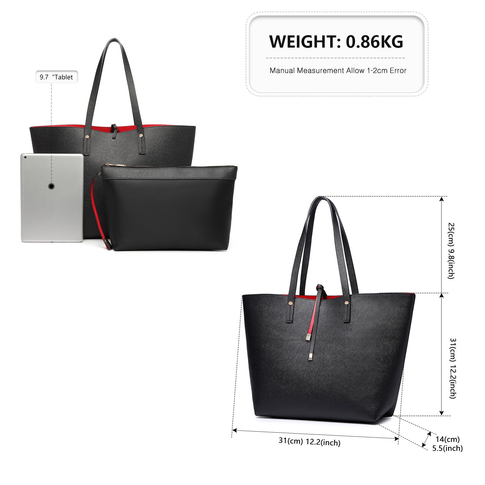 Miss Lulu Schultertasche 2-teiliges Damen-Set – günstig online kaufen