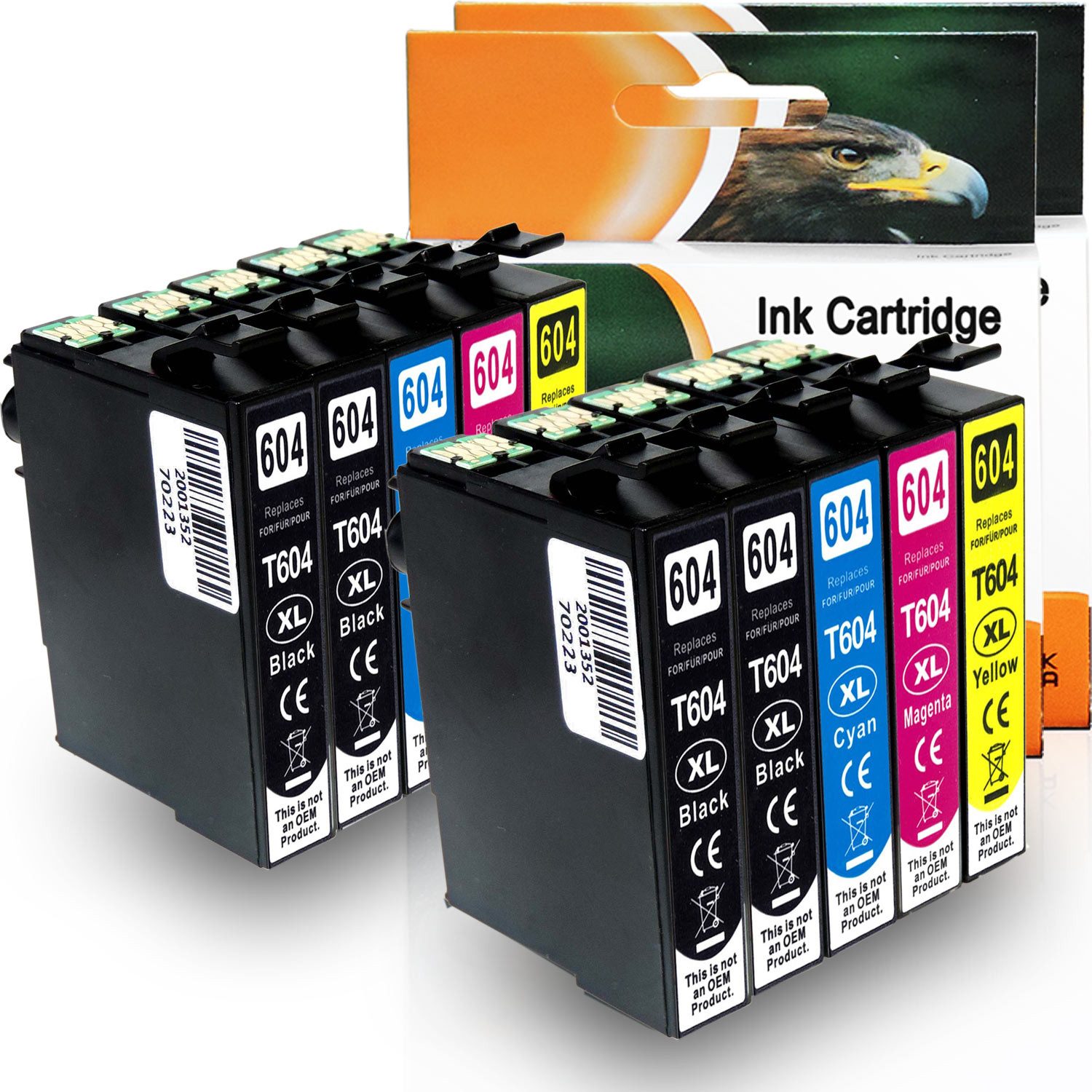 D&C 10er Set D&C 604XL Patronen für Epson Expression Home XP-3200 Series Tintenpatrone