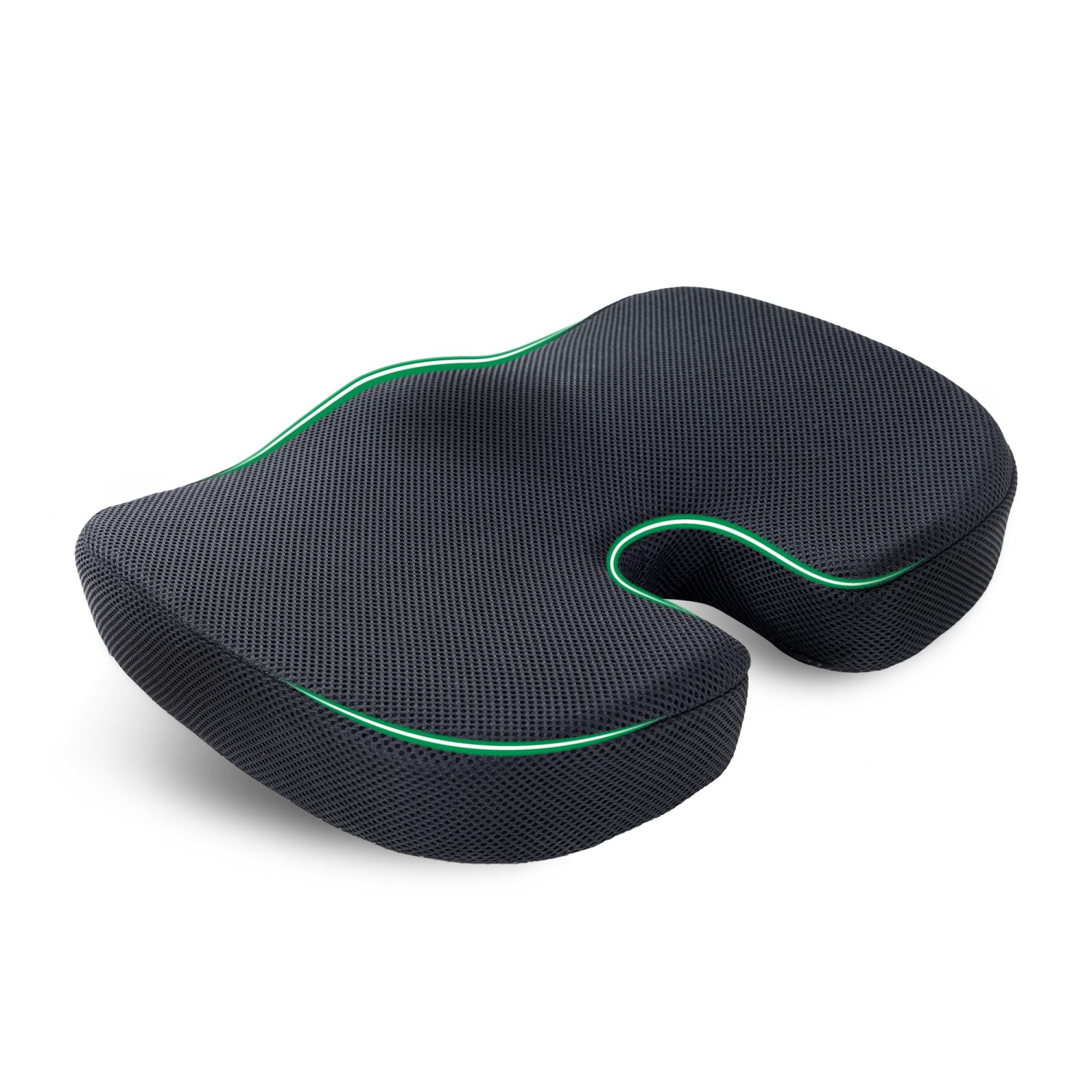 emerspring Sitzkissen Ergonomisches Keilkissen Charcoal Memory Foam Steißbeinkissen, Sitzkissen für Büro, Auto & Reisen mit Druckentlastung