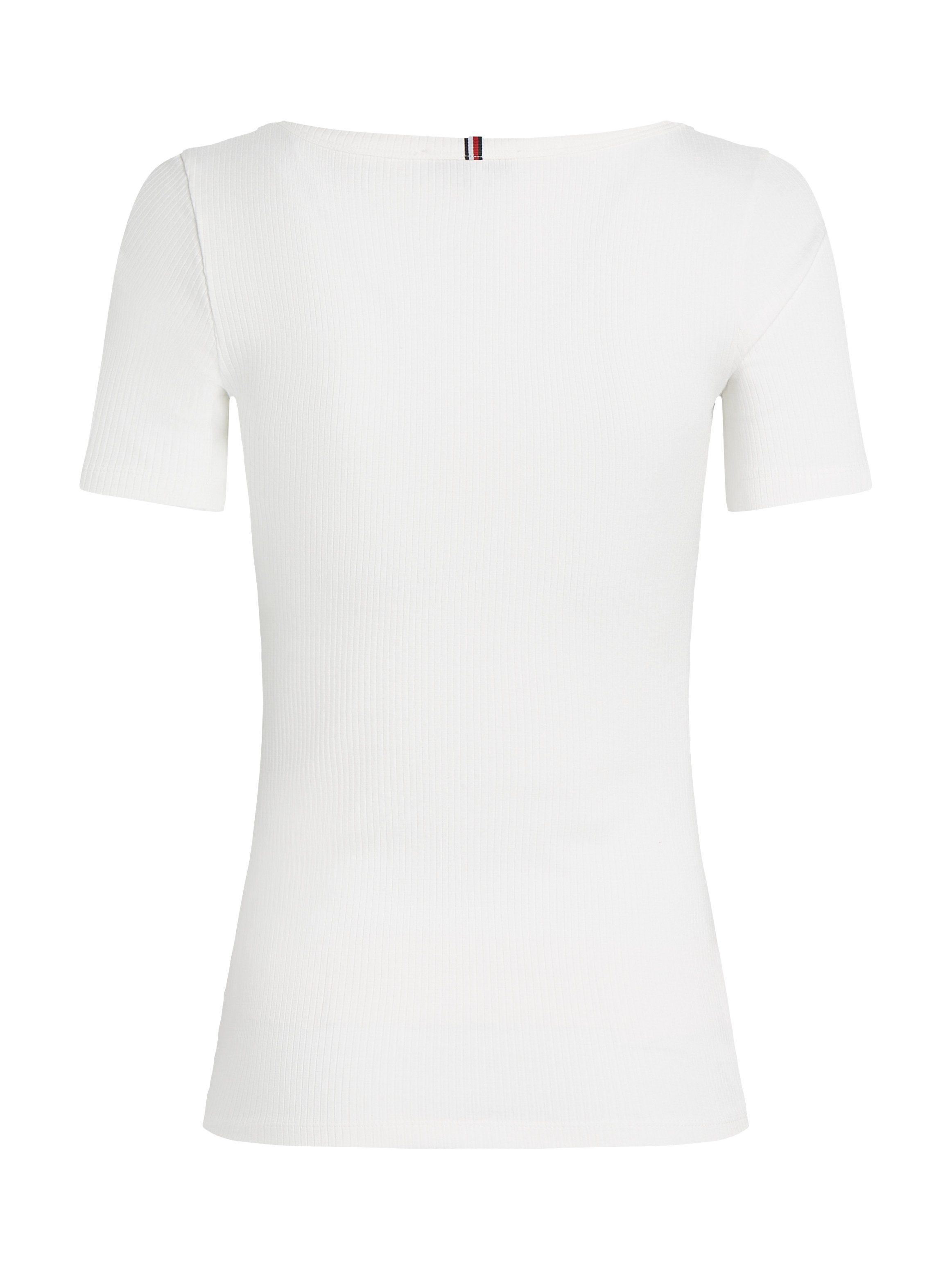 Tommy Hilfiger Rundhalsshirt SLIM 5X2 RIB O-NK SS mit dezenter Tommy Hilfiger Logostickerei – Bild 5 von 5