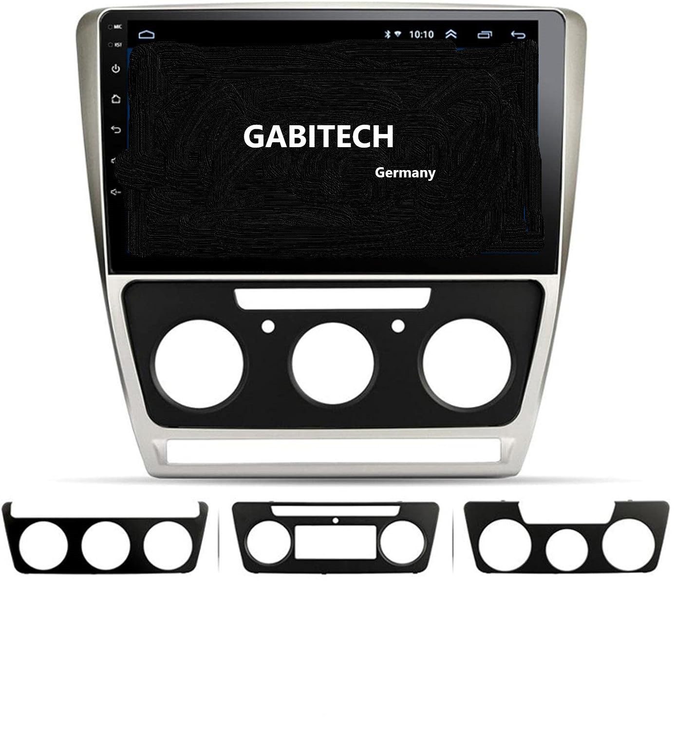 GABITECH 10" Android Carplay Autoradio GPS Navi für Skoda Octavia 2007-2014 Autoradio (FM, AM, RDS, Drahtloses Apple Carplay und Android Auto)