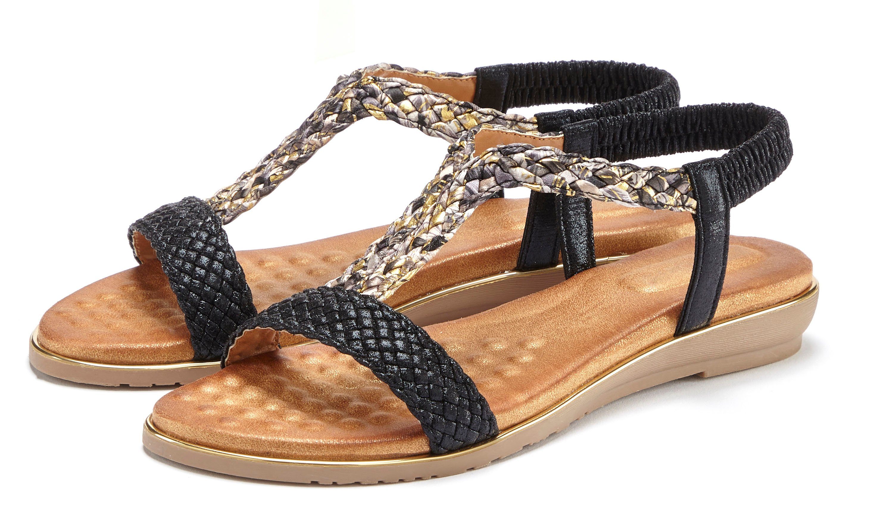 Vivance Sommerschuh Sandale Sandalette, Sommerschuh mit geflochtenen Riemchen und weichem Fußbett