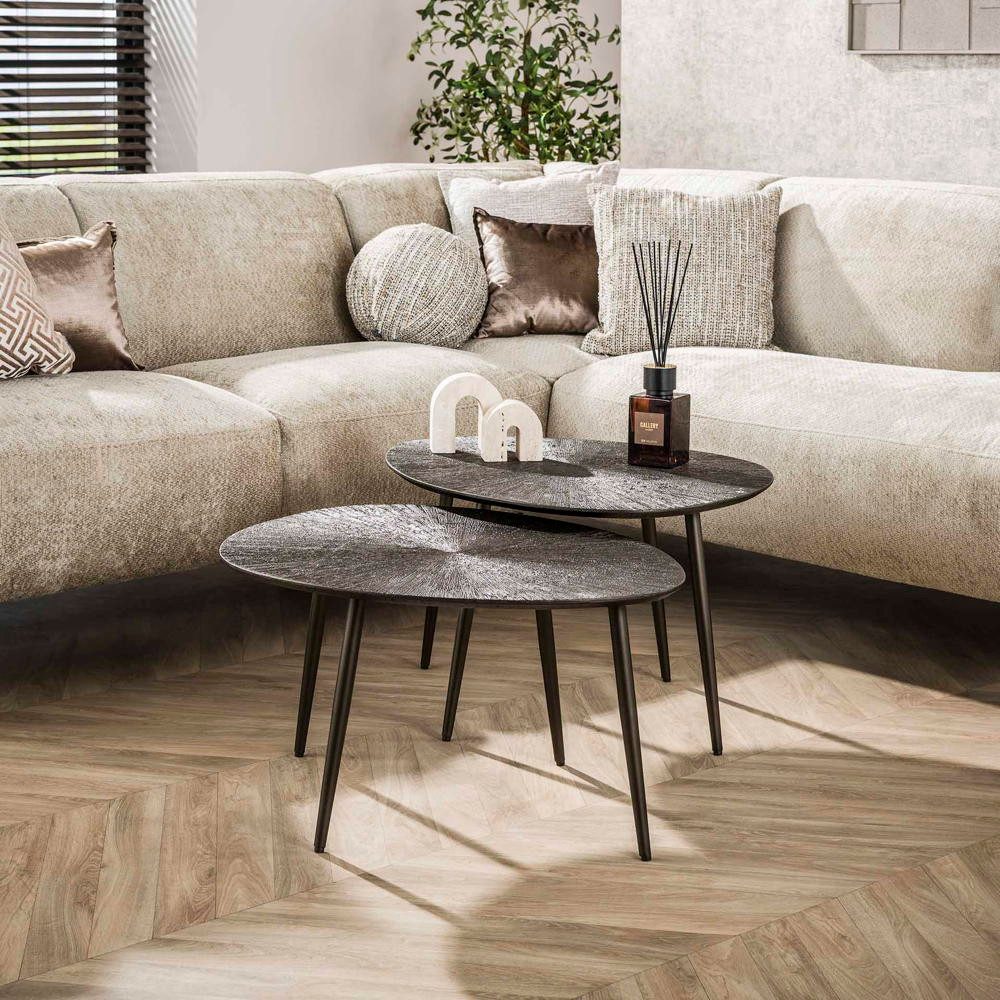 RINGO-Living Couchtisch RINGO-Living Couchtisch Kati aus Holz in Bronze 2er Set