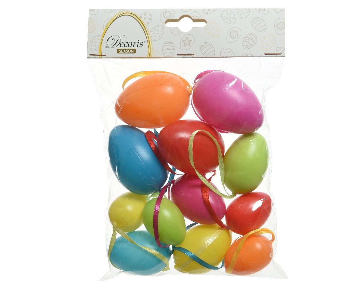 Decoris season decorations Osterei, Ostereier zum Aufhängen Mix 3-6cm bunt 12er Set