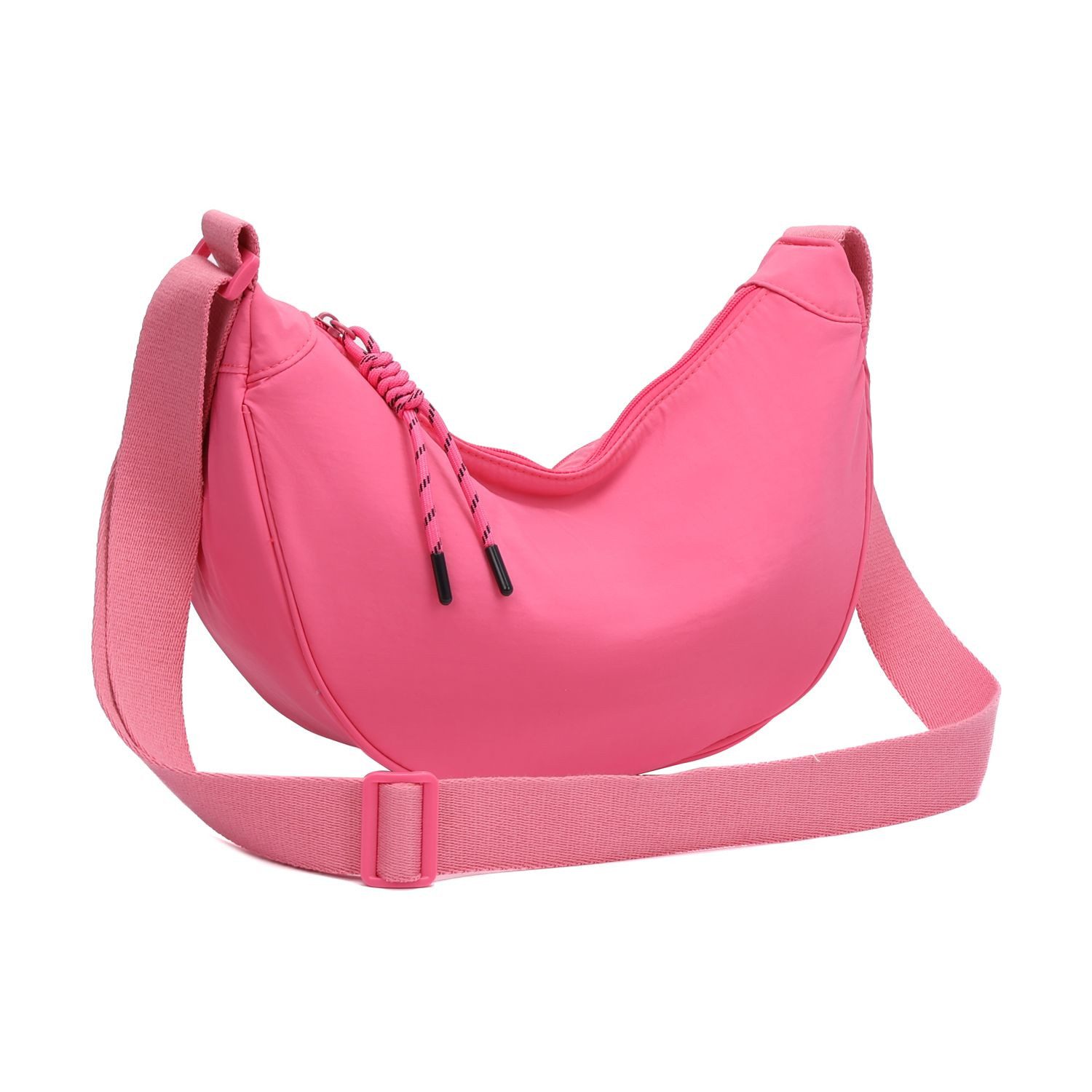 ITALYSHOP24 Schultertasche Damen Tasche MOON Bodybag Brusttasche CrossBody UNISEX Nylon, HERREN Hobo Bag Runde Umhängetasche Hüfttasche Crossover Reise modern