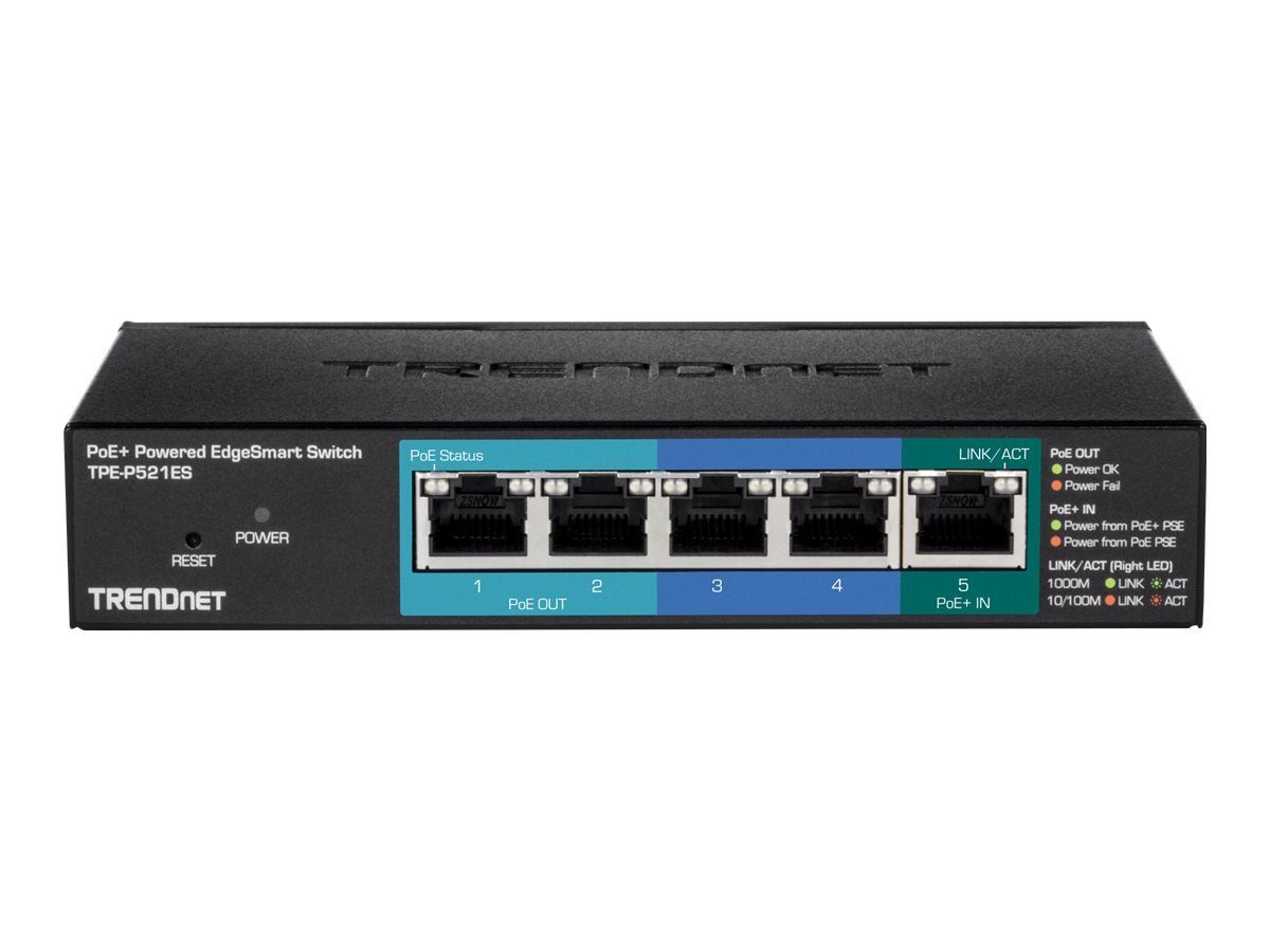 TRENDNET Switch 5-Port Gbit EdgeSmart PoE+ 18 W Metall Netzwerk-Switch