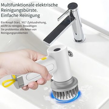 JOEAIS Reinigungsbürsten-Set Spin Scrubber Elektrische Reinigungsbürste Bürste Schleuderschrubber, (Kabellose Schleuder-Schrubber Reinigungsbürste), Type-C Aufladung 2 Modi 1200mAh IPX7