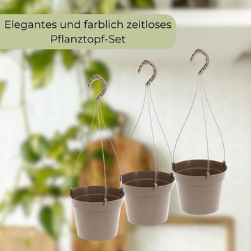 GarPet Blumentopf 3 x Blumenampel Hängeampel Hängetopf Outdoor Blumen Pflanz Topf Set