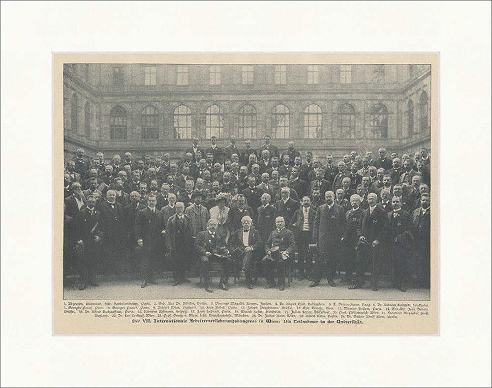 Kunstdruck VII Internationaler Arbeiterversicherungskongress Hielt Kaan F_Vintage