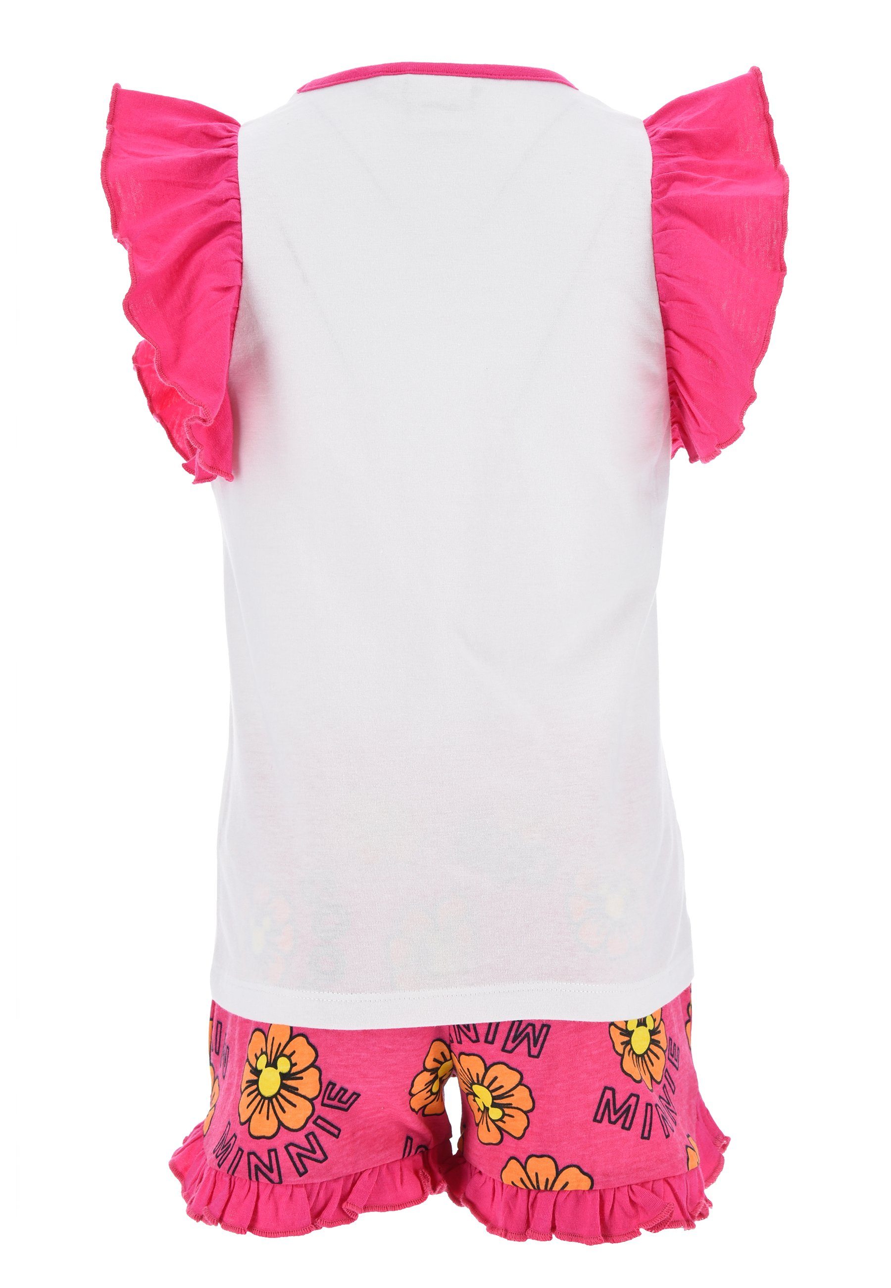 Mouse Disney (2 tlg) Mädchen Minnie Shorty Pyjama Sommer Schlafanzug Pink