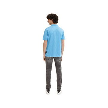 TOM TAILOR Poloshirt blau passform textil (1-tlg)