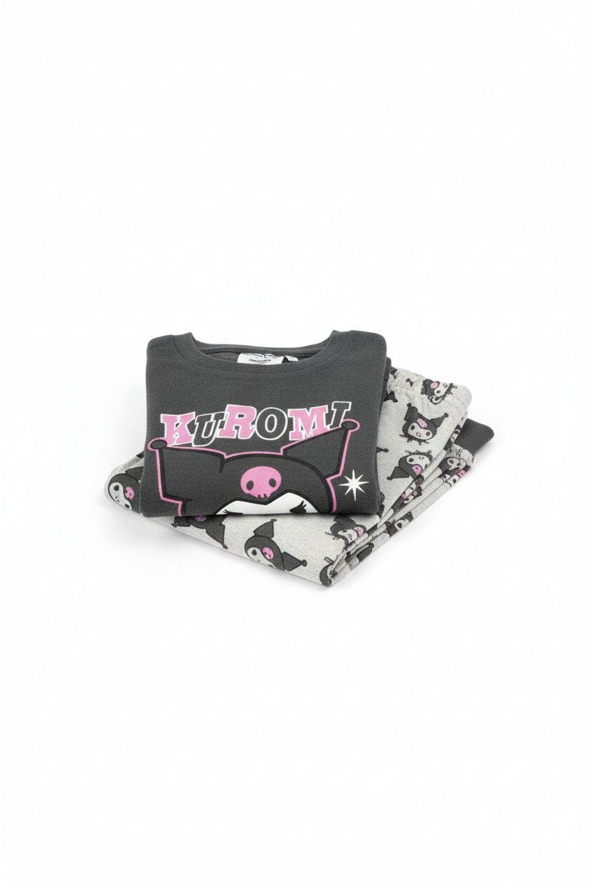 Disney Schlafanzug Zweiteiliges Kinder Pyjama-Set mit Kuromi (Langarm) (Set)