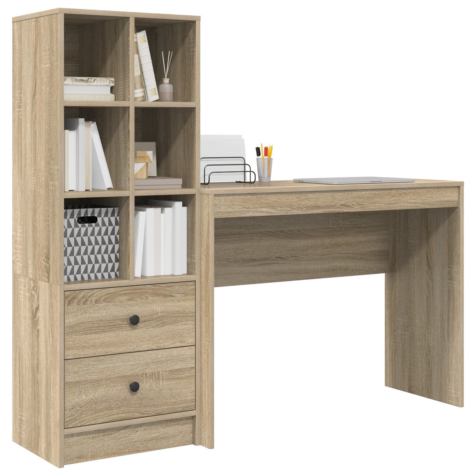 vidaXL Sideboard Schreibtisch mit Stauraum Sonoma günstig online kaufen