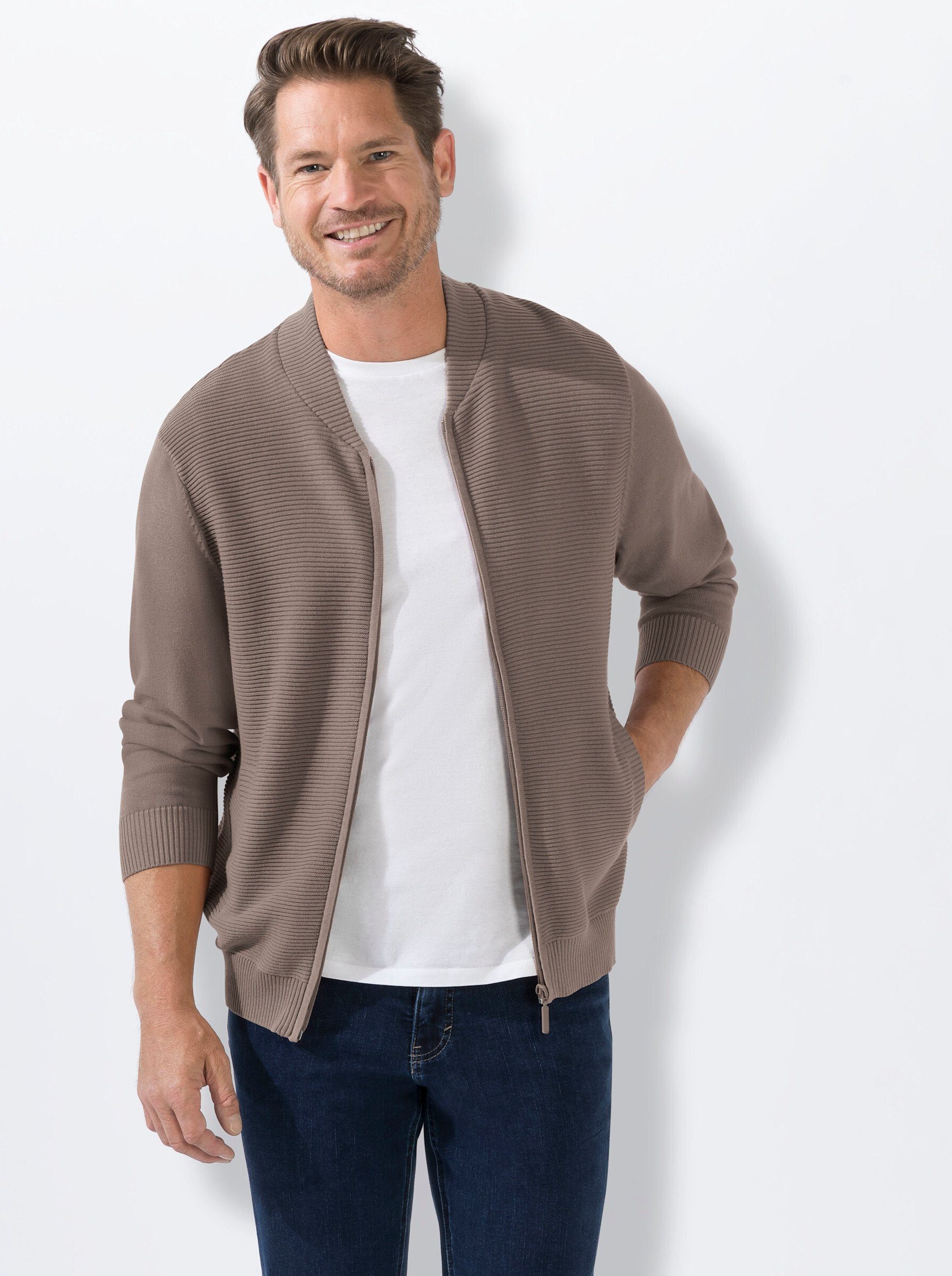 Witt Strickjacke Strickjacke Langarm Rippoptik, Struktur günstig online kaufen