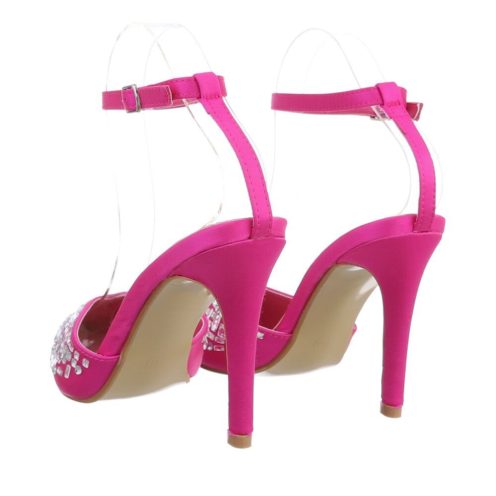 Ital-Design Damen Abendschuhe Party & Clubwear Schnürpumps Pfennig-/Stilettoabsatz High Heel Pumps in Pink