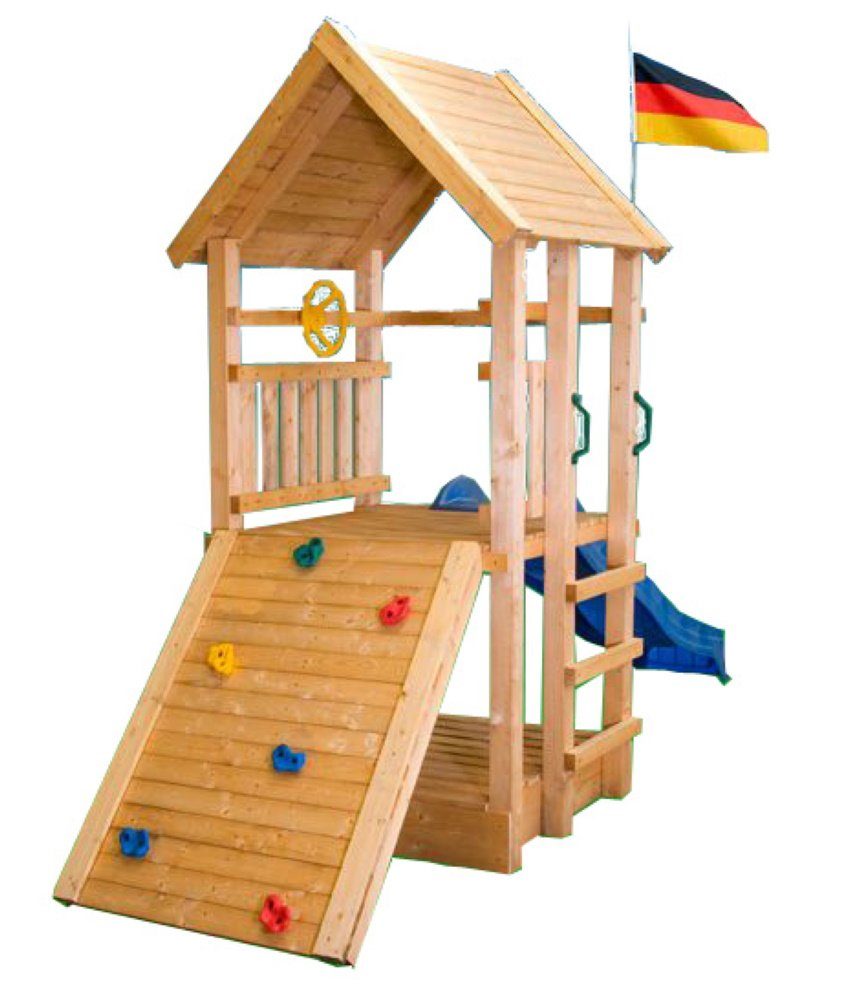bv-vertrieb Spielturm Kletterturm Holzturm Spielturm für Kinder mit  Sandkasten, Rutsche und Zubehörset- (3368)