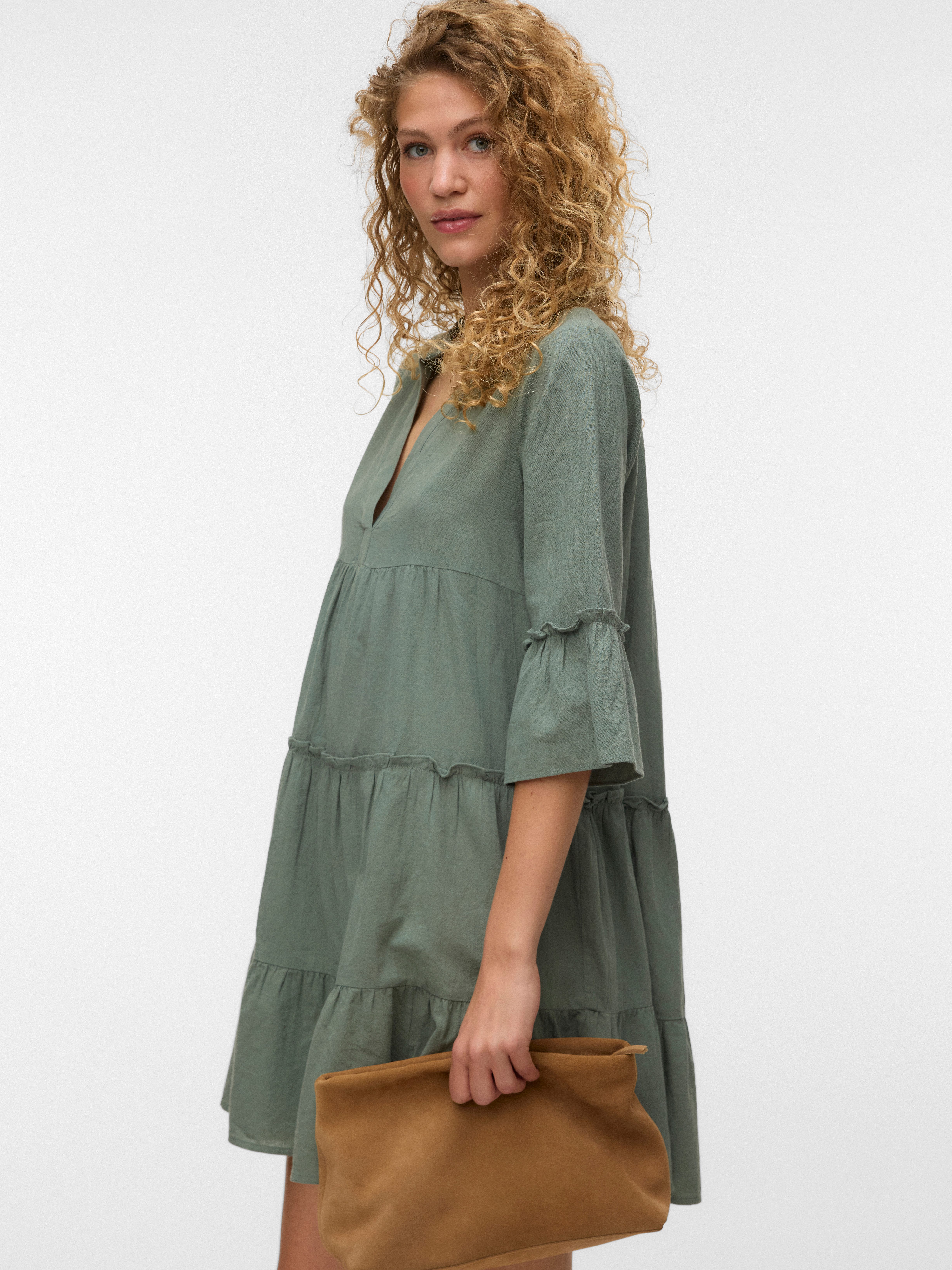 Vero Moda Tunikakleid VMDICTHE 3/4 TUNIC EXP Baumwolle, loose fit