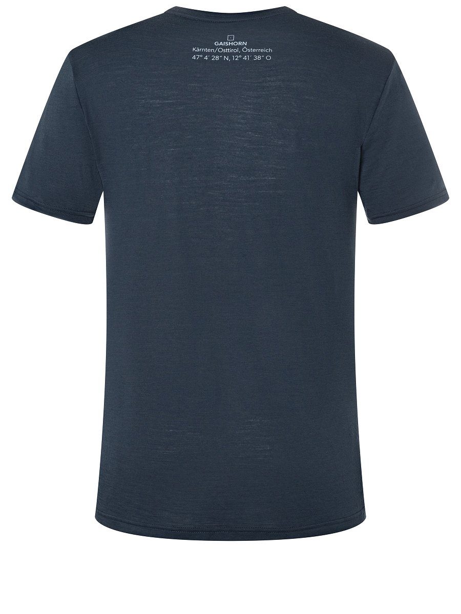 Print-Shirt T-Shirt TEE Blueberry/Vapor Merino Merino-Materialmix feinster Grey ZUGSPITZ M SUPER.NATURAL