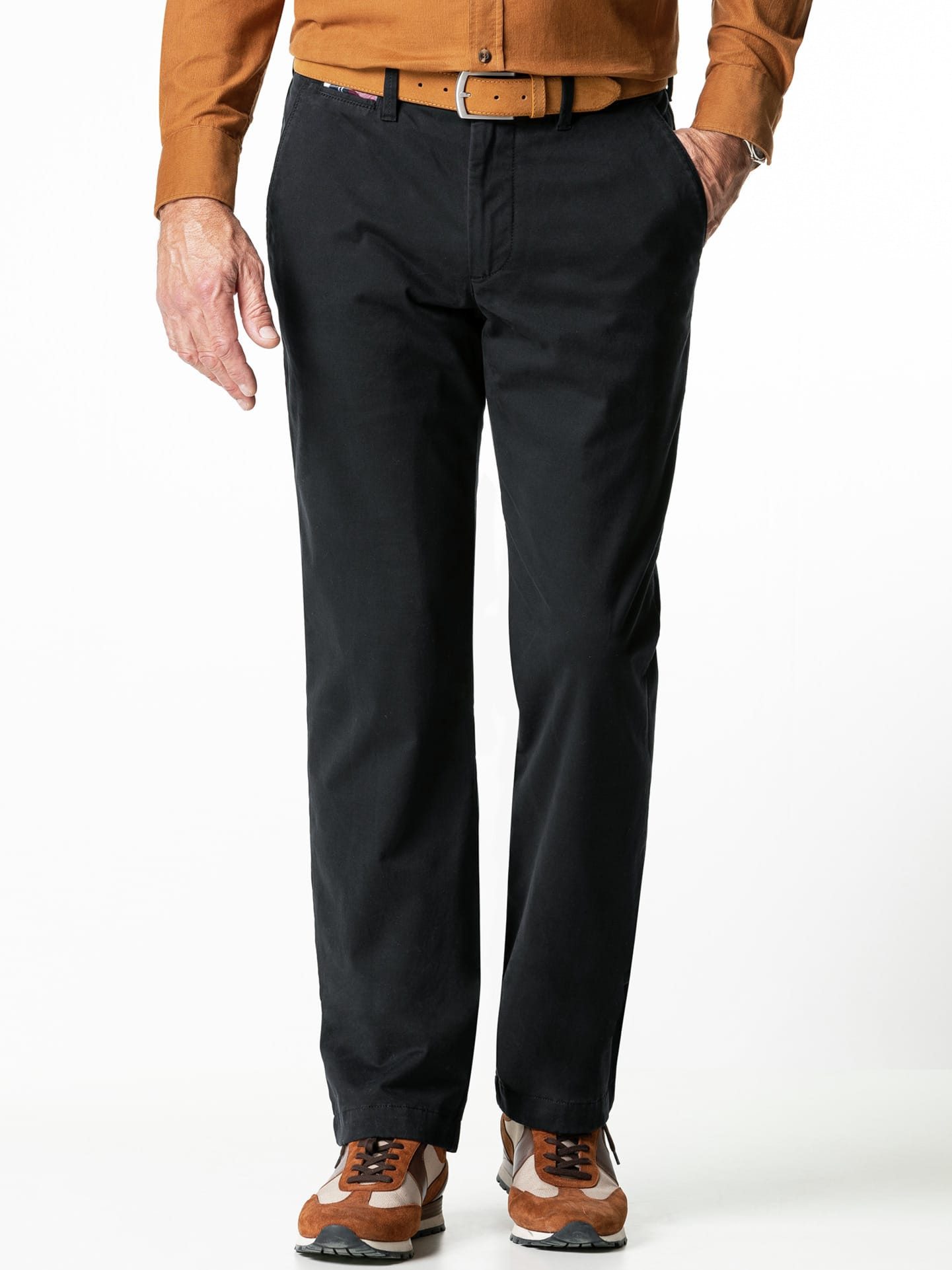 Walbusch Chinohose Herren Extraglatt-Thermo Chino Regular Fit bügelfrei Thermohose Wärmende Baumwollflanellhose mit Thermofutter, Flex-Bund, pflegeleicht