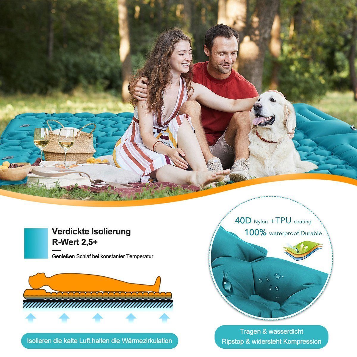 DOPWii Isomatte Isomatte Camping Aufblasbar,9cm Dicke günstig online kaufen